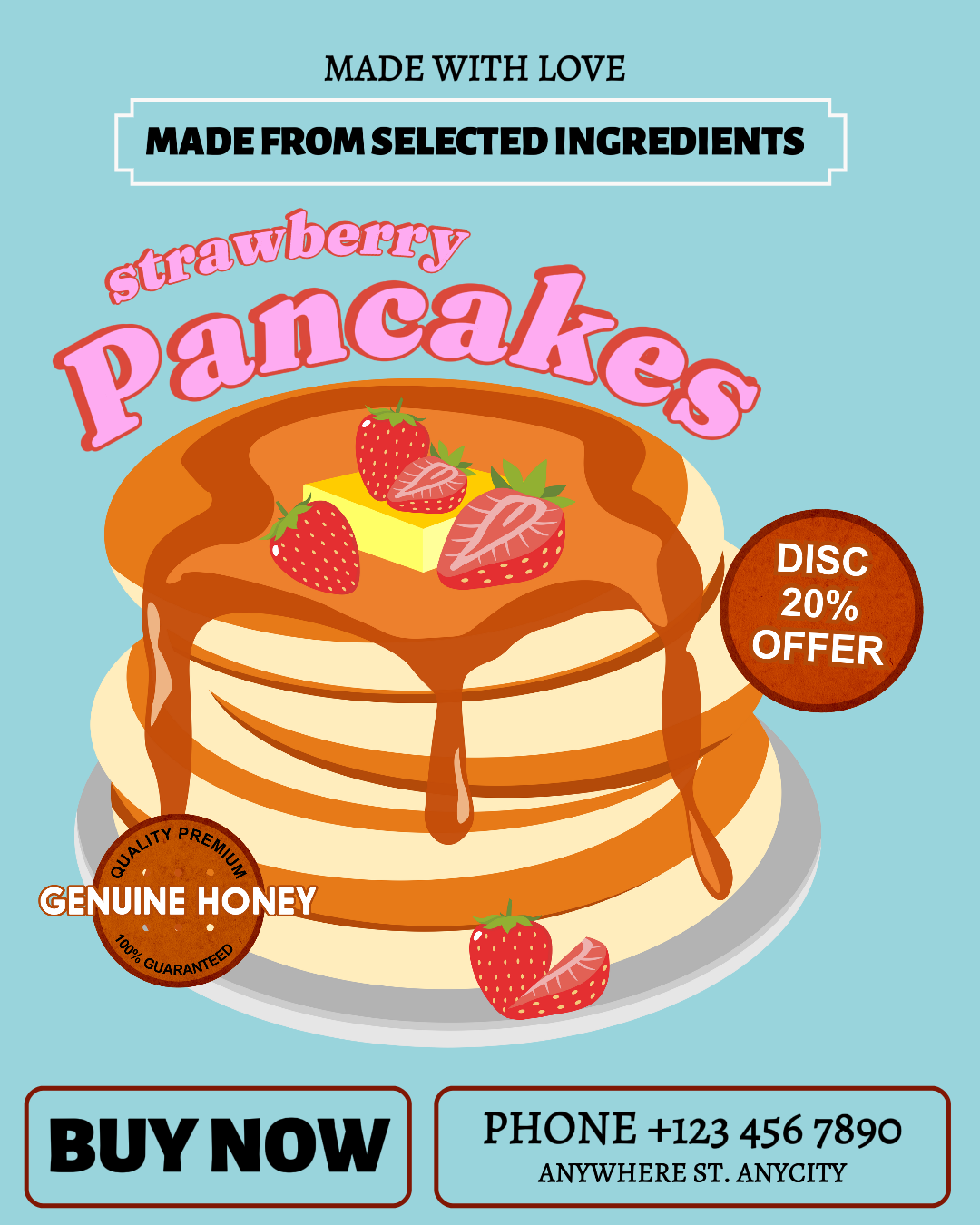 Promoção de comida de panqueca