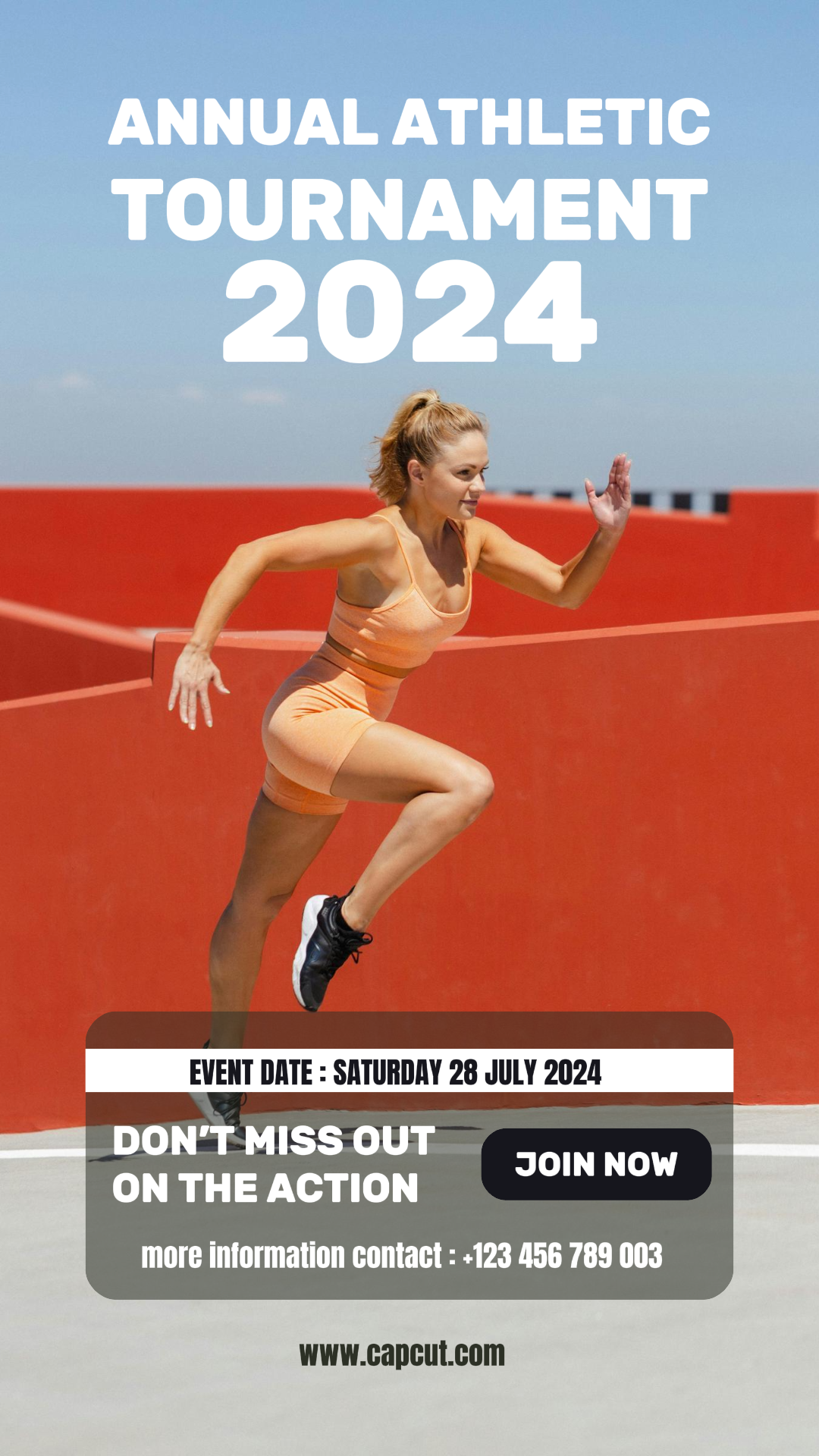 Cartel de marketing deportivo y de partidos, atletismo, Instagram