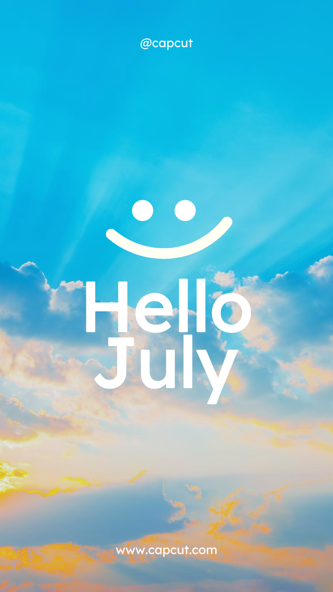 Hello July creative poster instagram poster blue