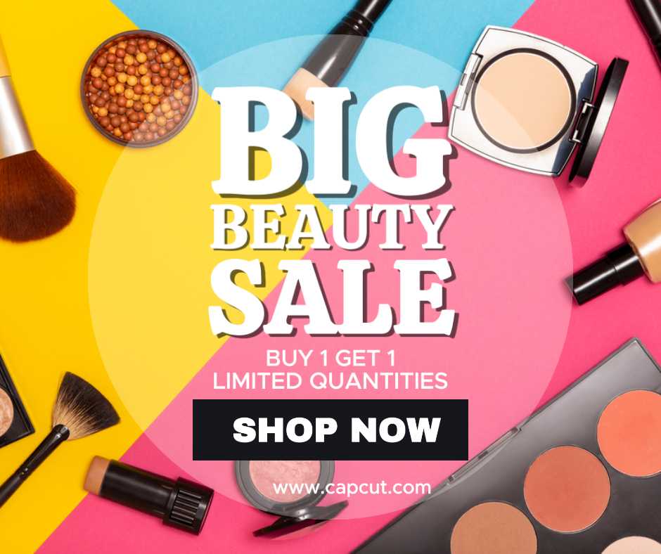Promoção de produtos cosméticos Big Sale