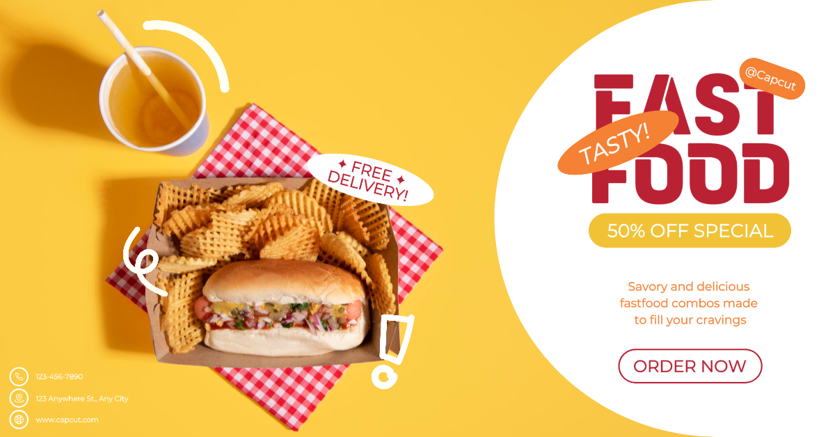 Poster Pemasaran Makanan Iklan Facebook Fastfood