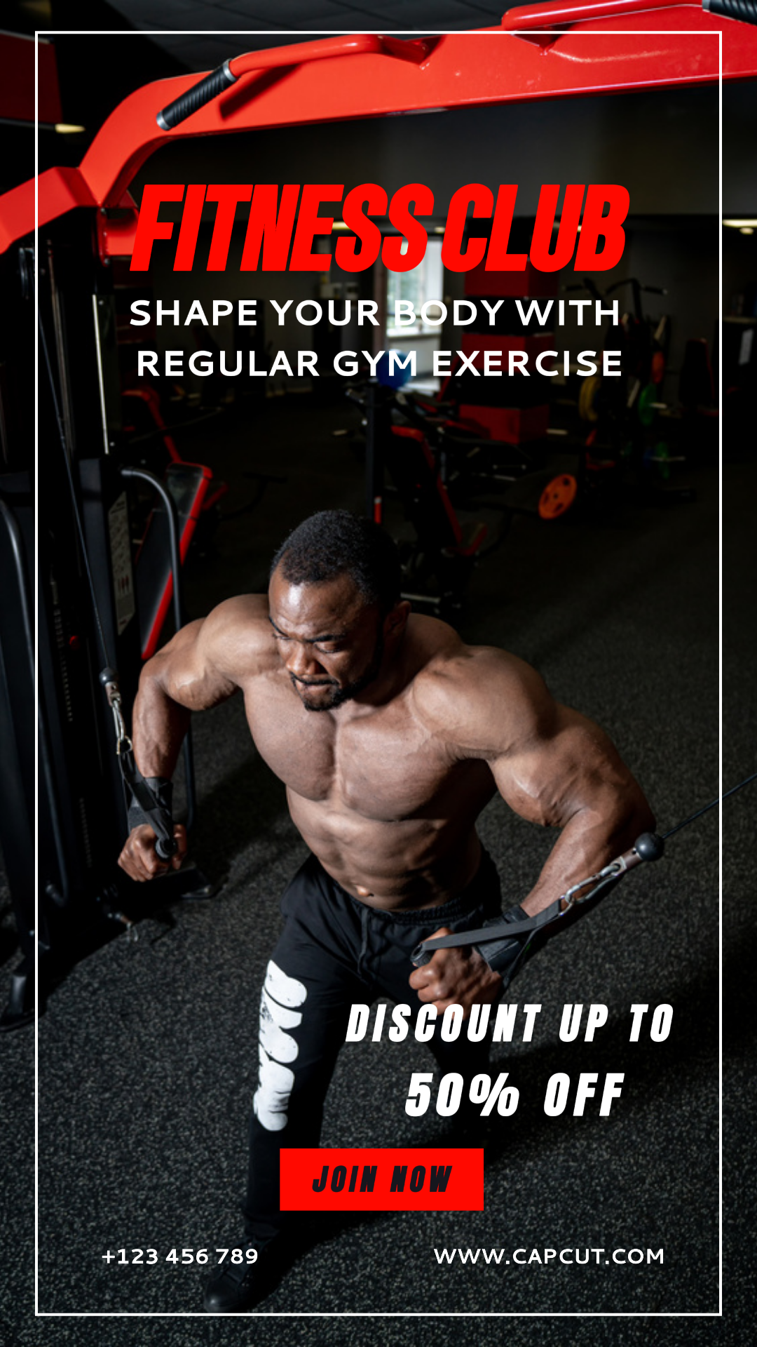 Cartel de marketing de entrenamiento y fitness Promoción del club de fitness Historia de Instagram