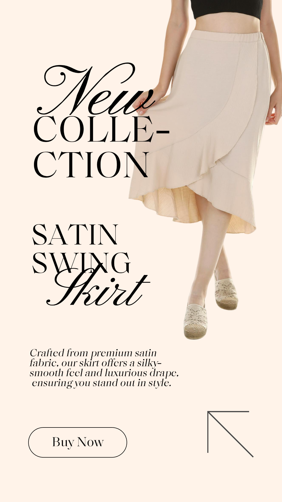 Cartel de marketing de ropa y zapatos Pantalla de moda de verano Estilo minimalista Historia de Instagram 