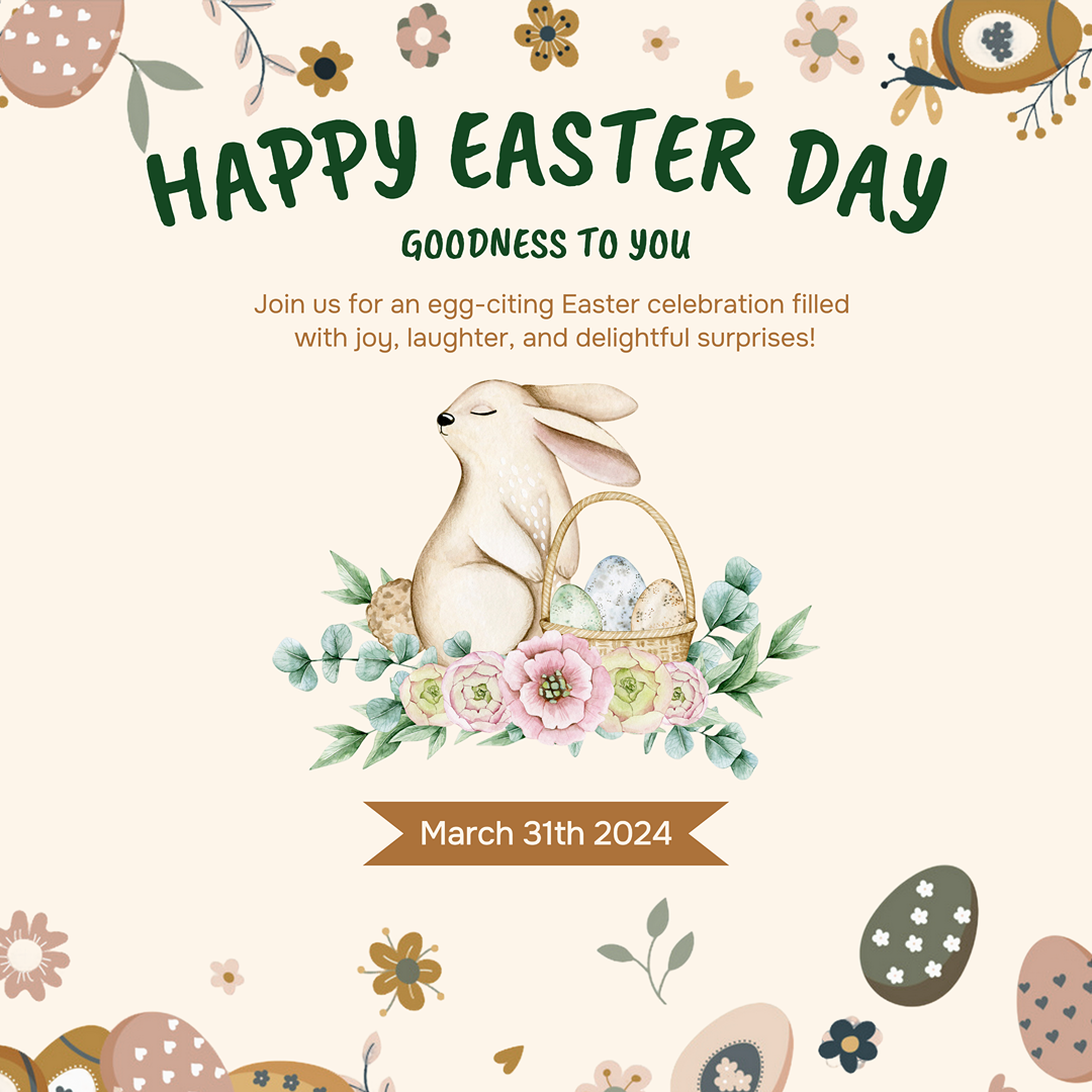 Promoción Del Evento De Pascua Publico En Instagram Ilustración Marrón Verde