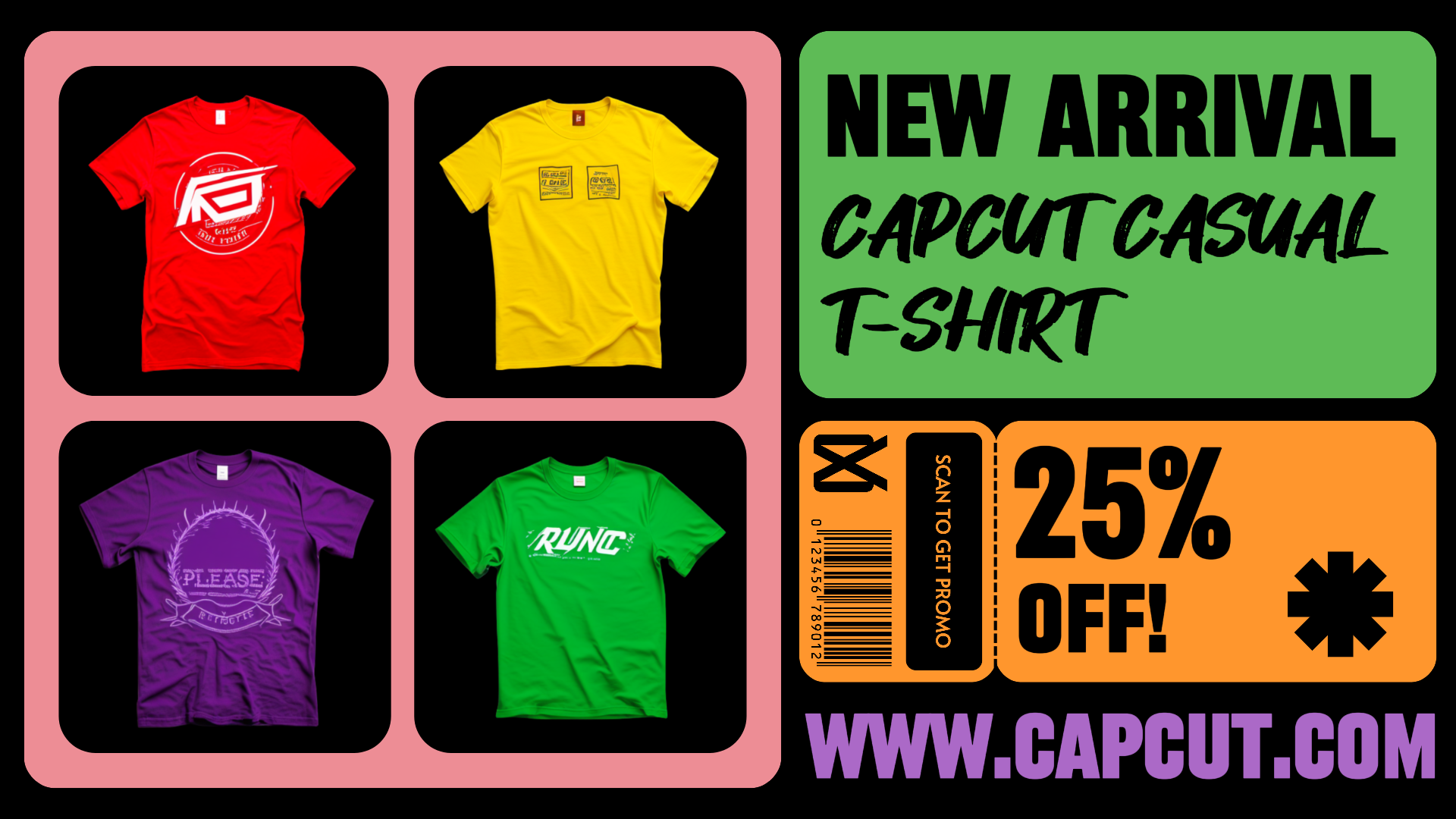 Moda Nova Chegada Camiseta Flyer Preto Rosa Verde