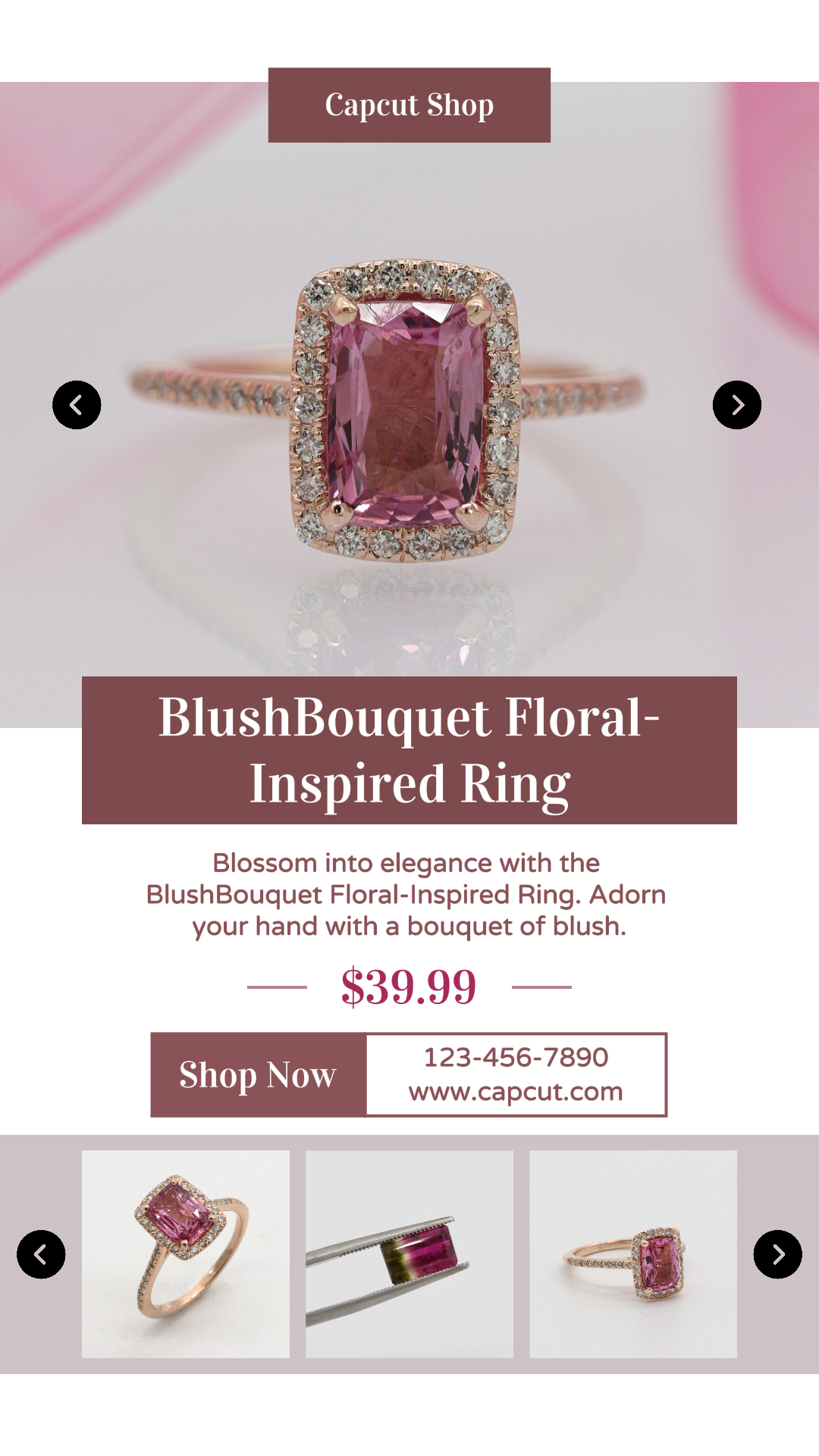 Mode Industrie Frauen Ring Produkt Display Instagram Story