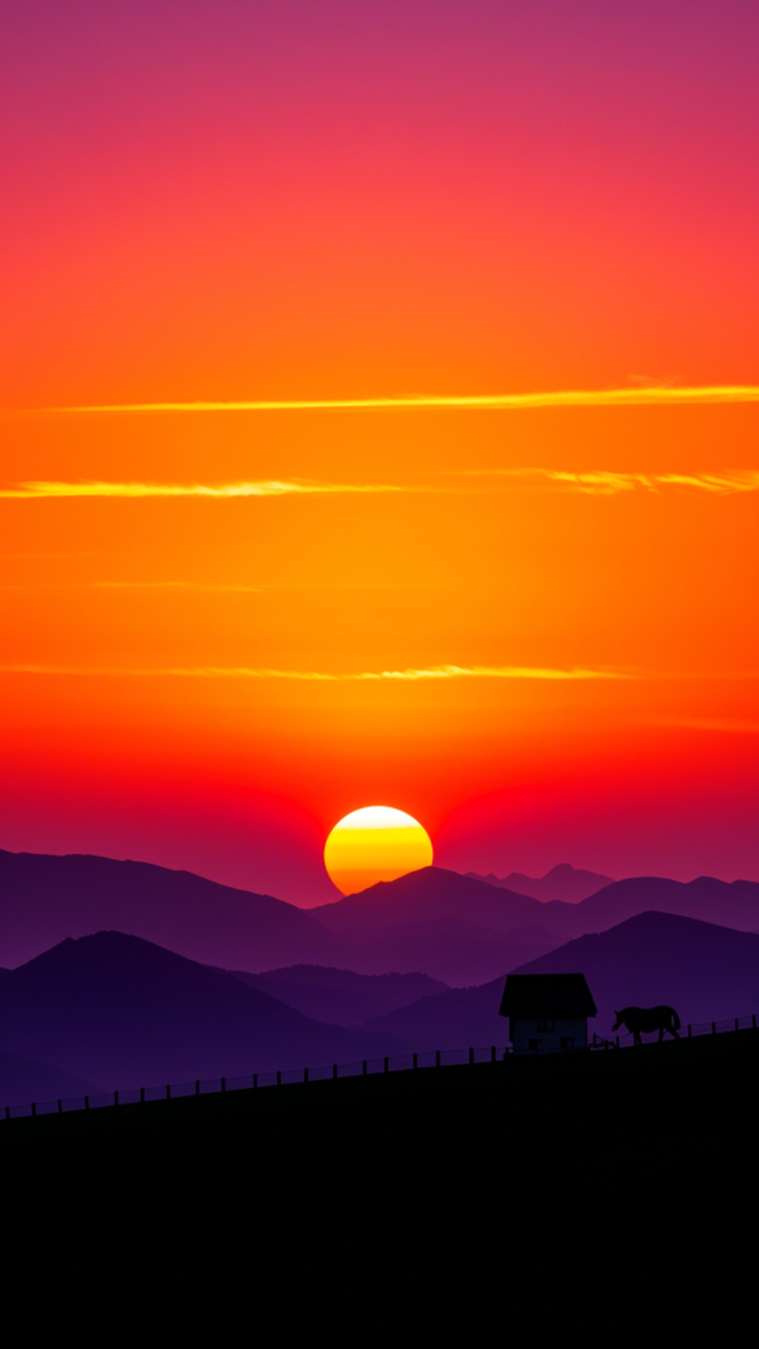 Wallpaper kreatif poster matahari terbit