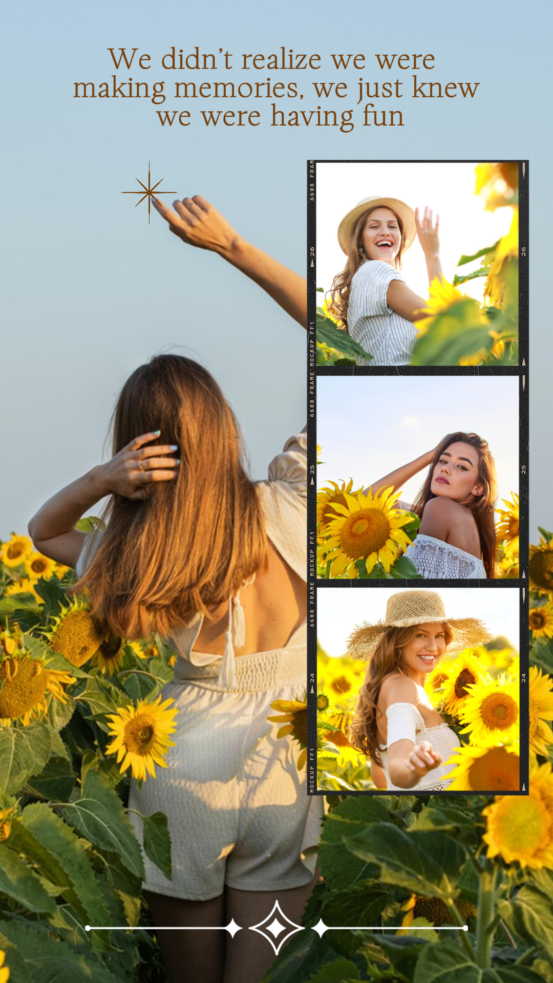 minimalist collage creative poster instagram story personal photo album brown