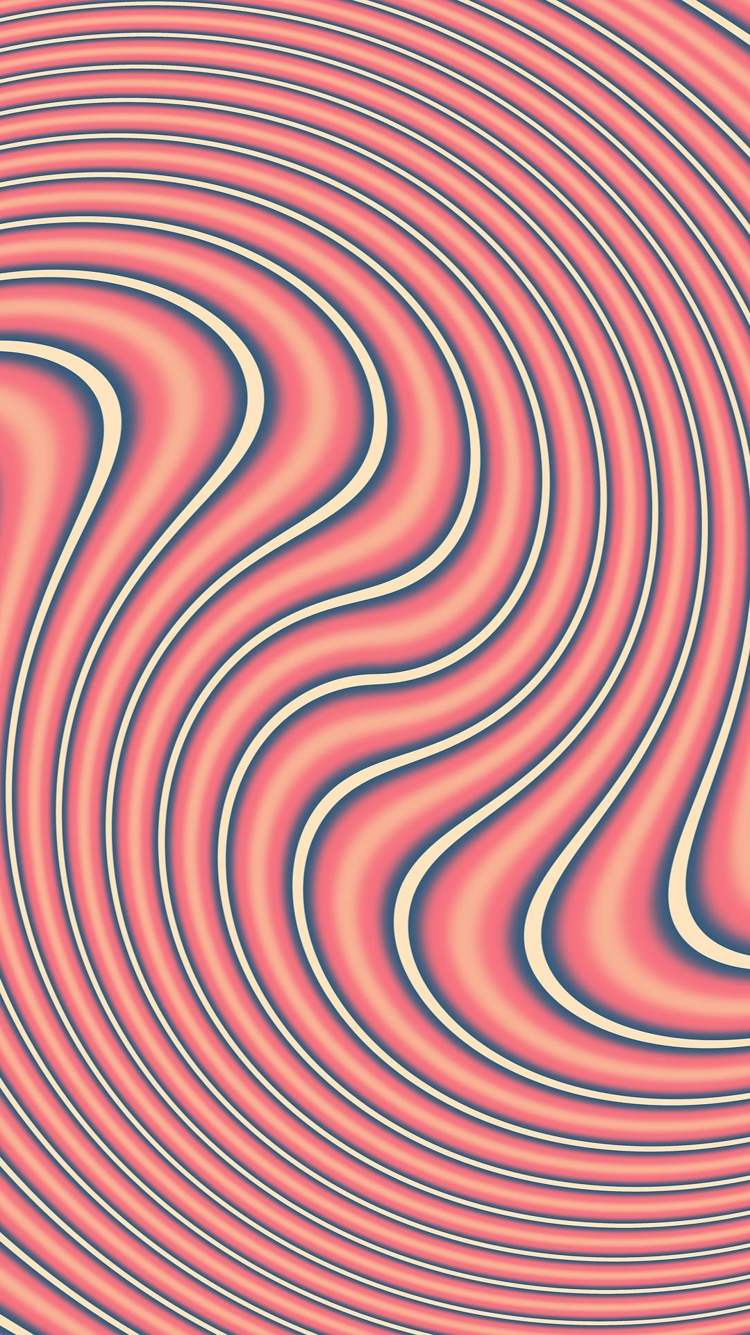 Wallpaper Cool Retro Red Wavy Lines