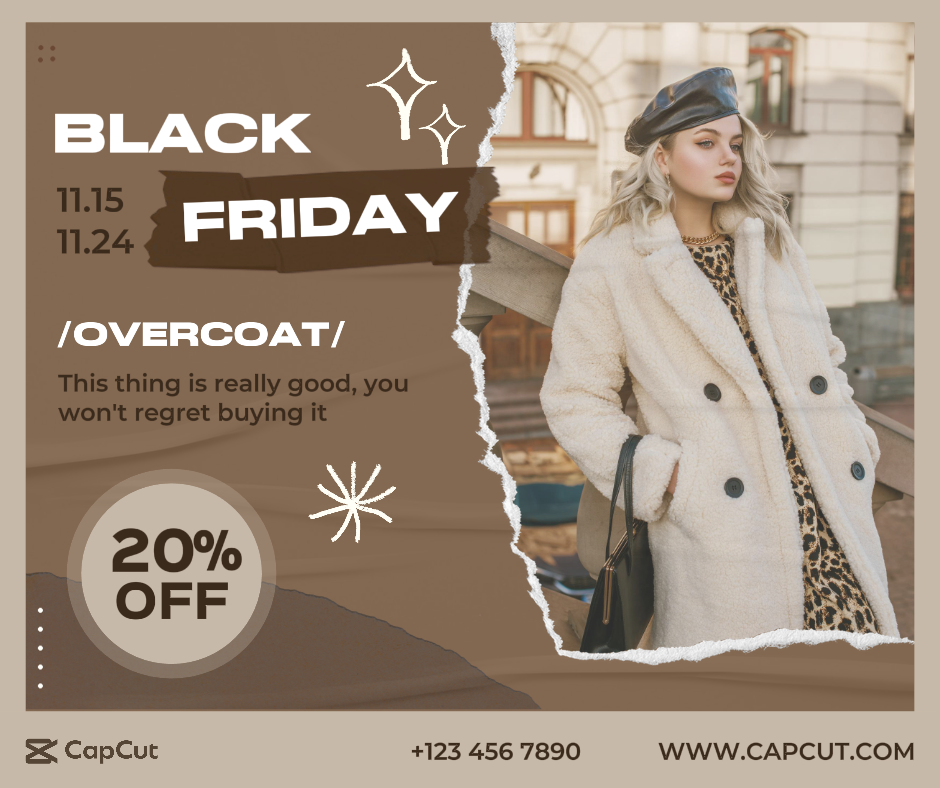 Black Friday Roupas Exibição do produto sobretudo Estilo colagem