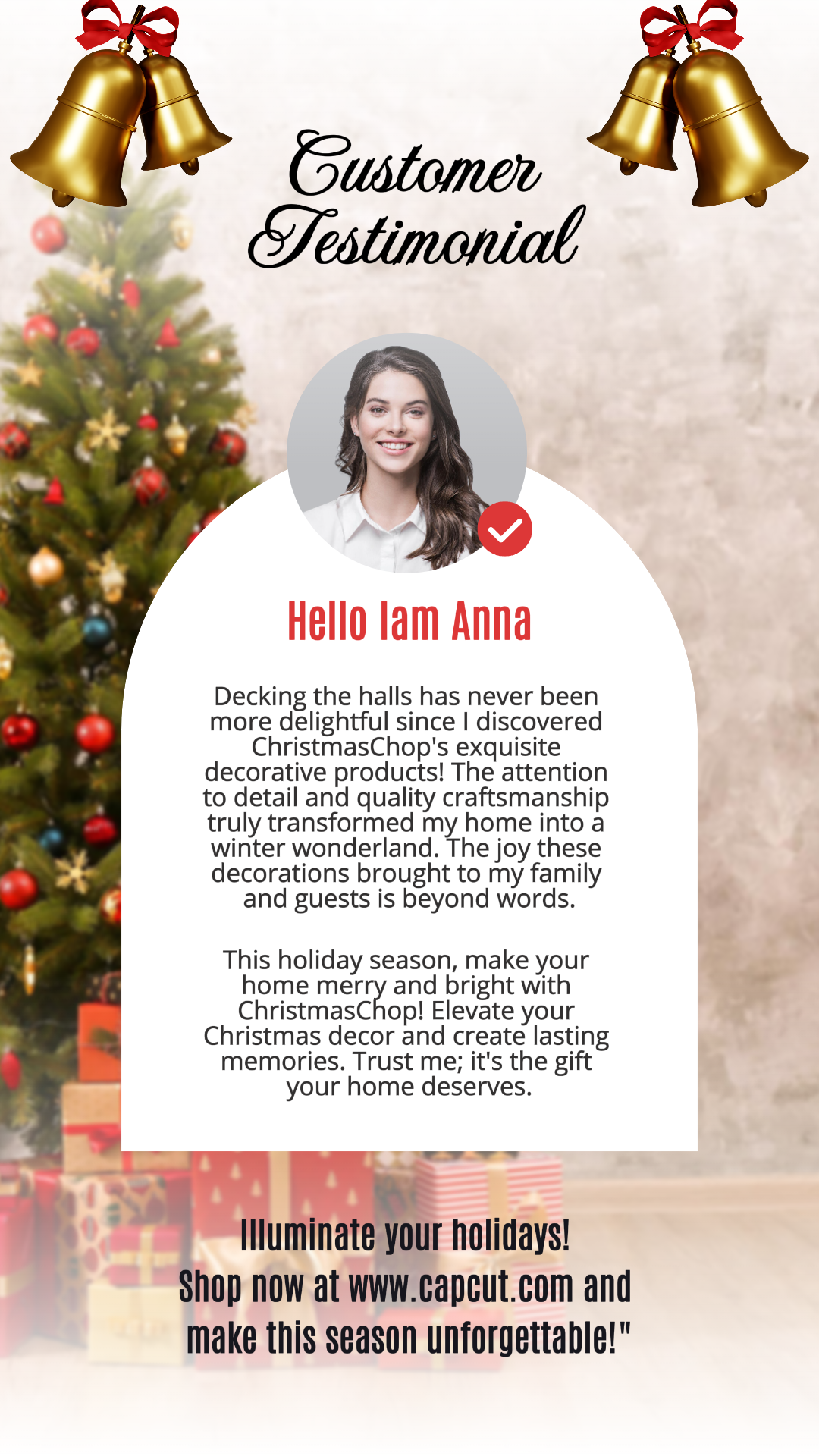 Loja de Natal Depoimento de Clientes Instagram Stor