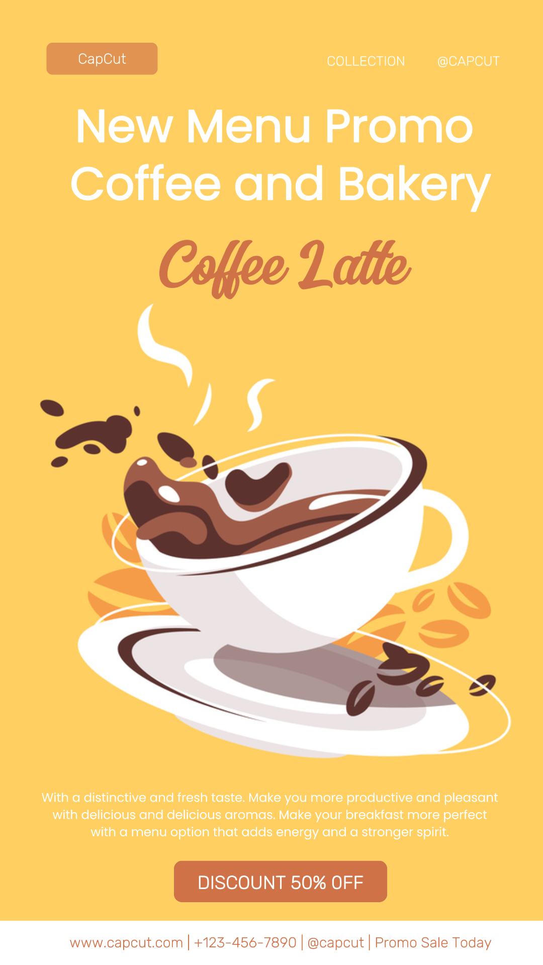 Cafe New Menu Promotion Illustration Instagram Story