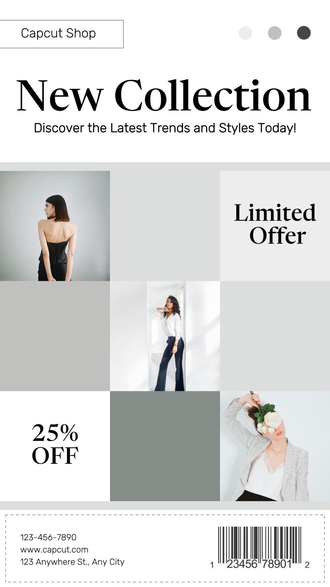 Minimalist Collage Marketing Poster Instagram Story New Collection Promotion White and Black