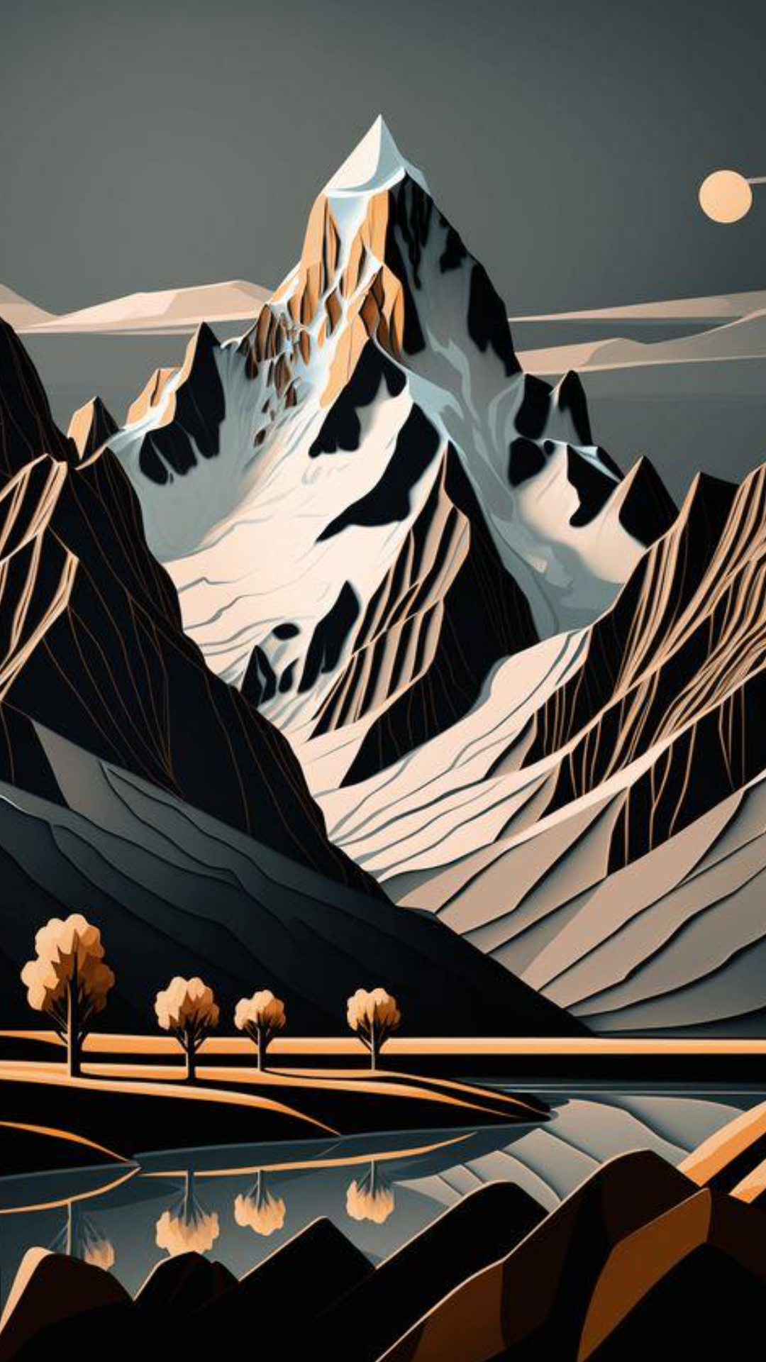 Papier peint Affiche créative Montagne