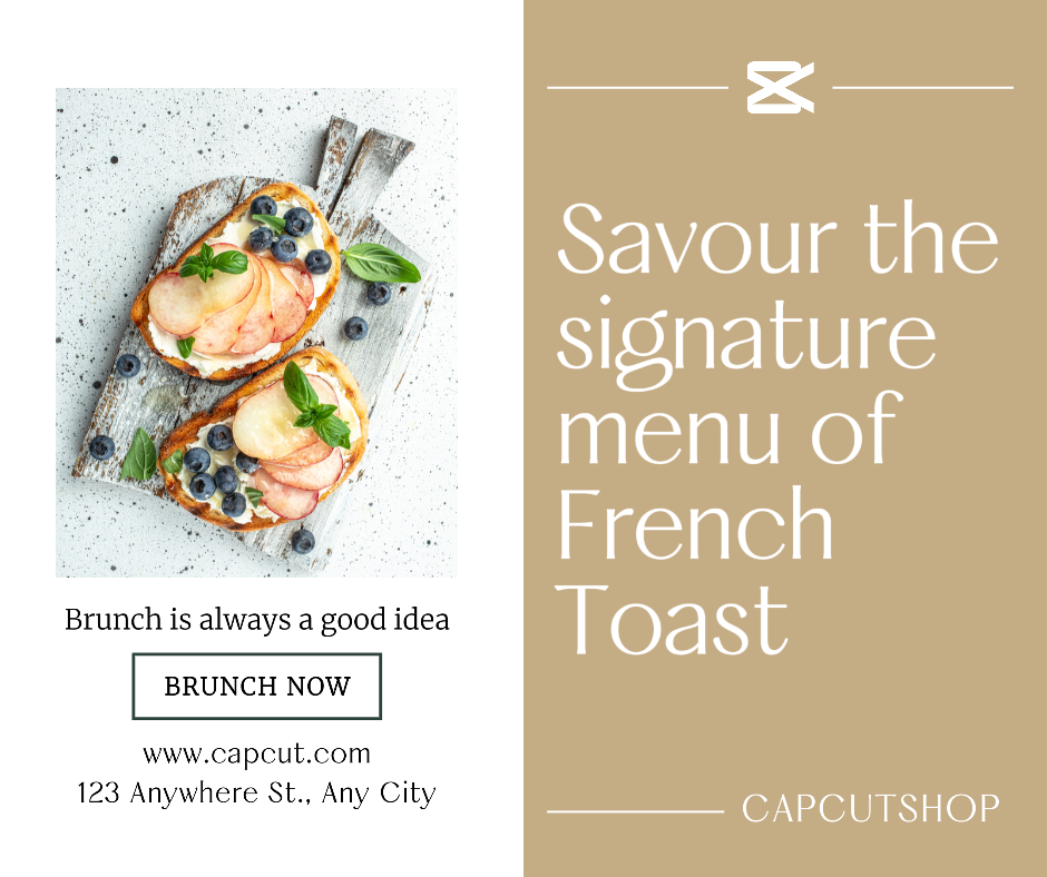 Facebook Ads Marketing Poster Display Products Promotion French Toast Facebook Post Minimalist 