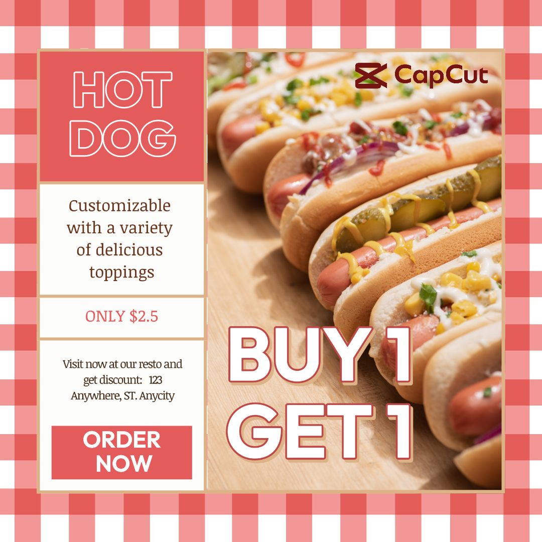 Pos Instagram Promosi Hotdog Merah