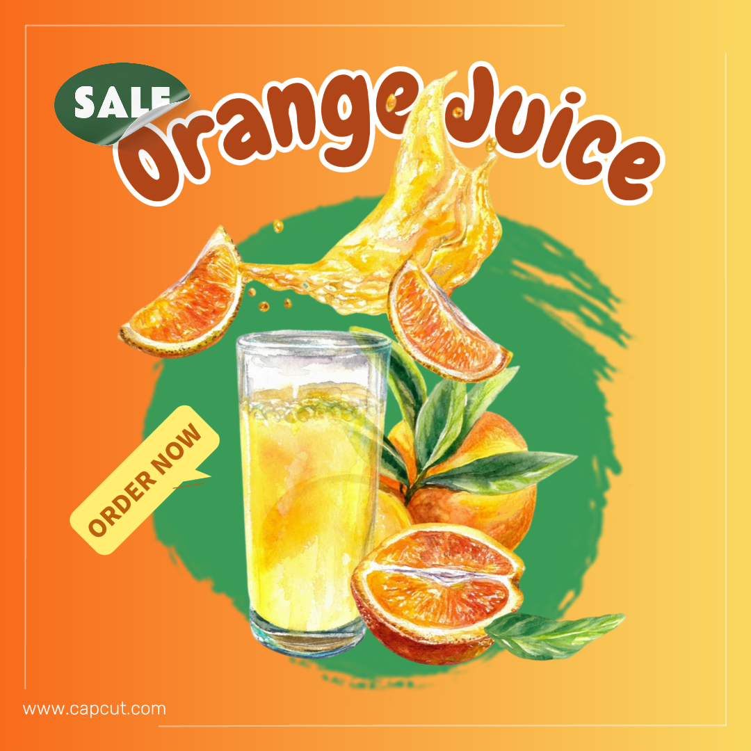 food & beverage orange juice marketing poster instagram post