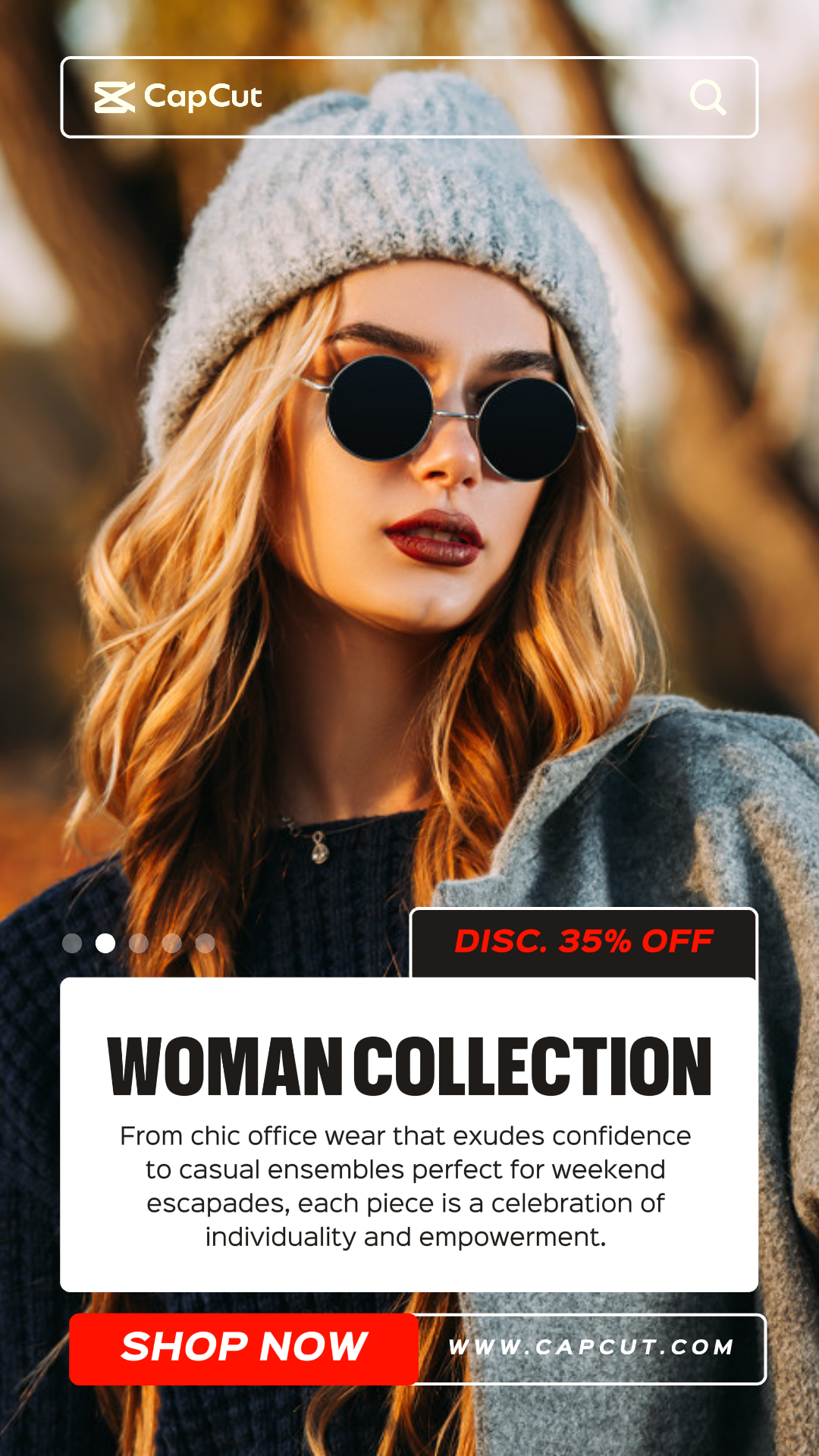 Historia de promoción de la colección de moda femenina