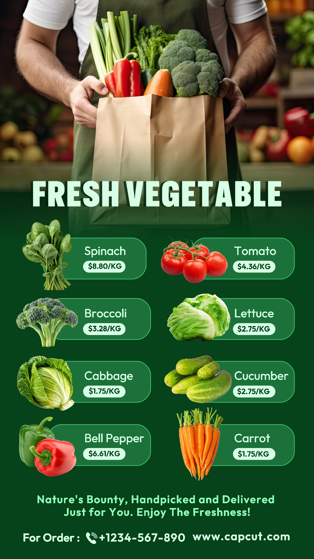 Food & Beverage Fresh Vegetable Instagram Story