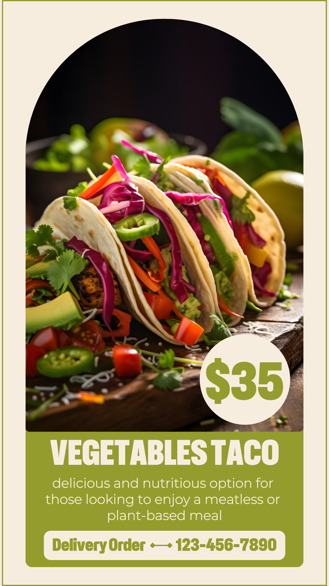 Comida Vegetais Taco Instagram Story