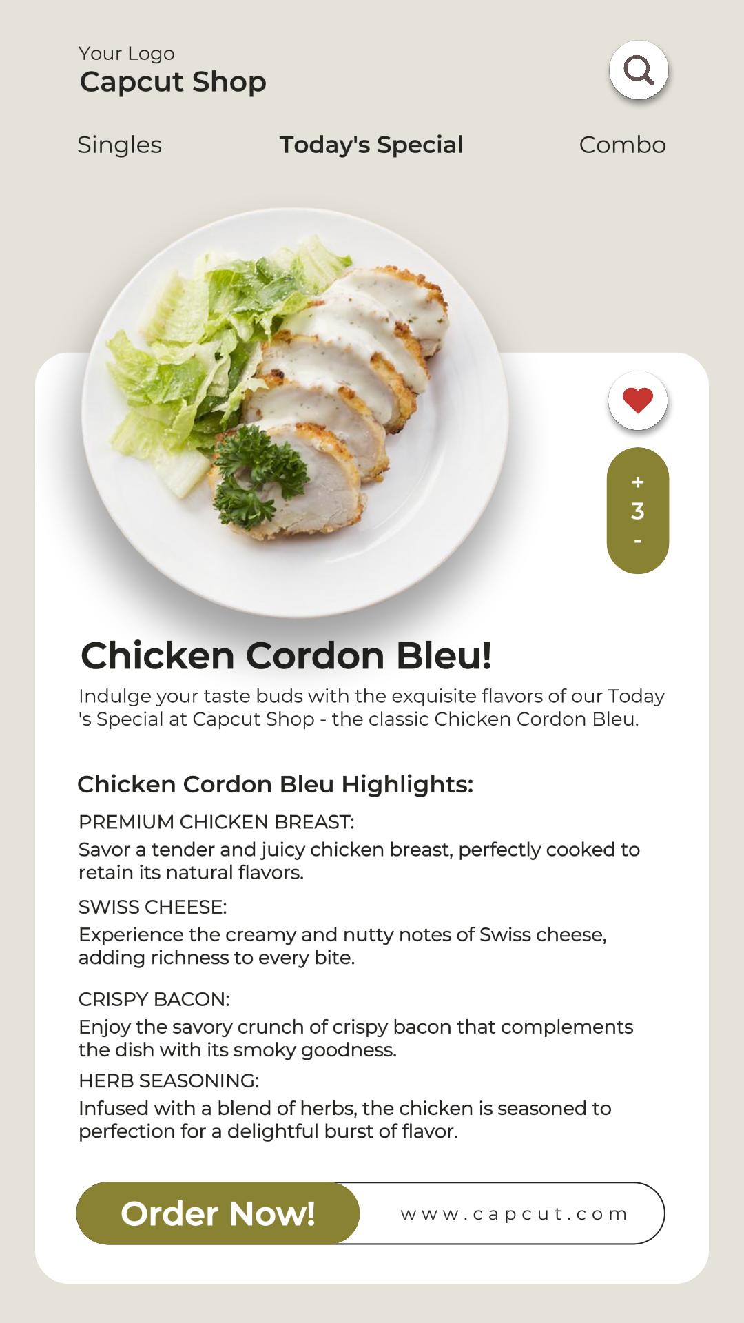 Food Steak House Menu Especial História do Instagram