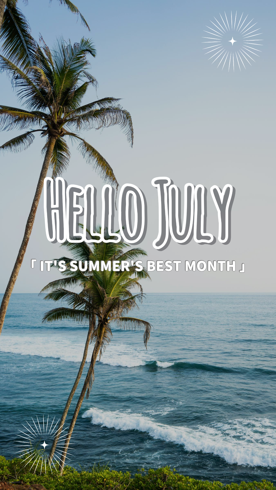 Bonjour juillet Affiche créative TikTok Le meilleur mois de l'été