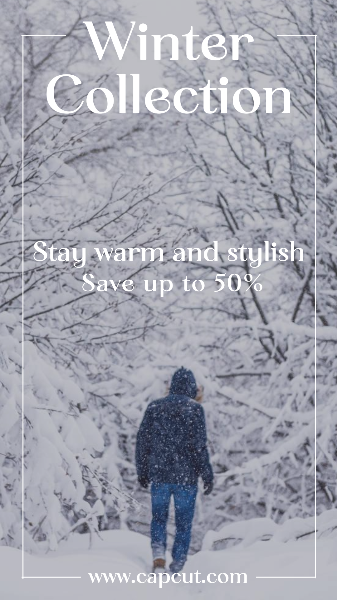 Moda Coleção Inverno Promoção Instagram Story Minimalist