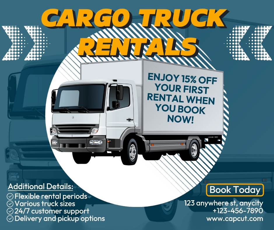 Autos - Marketing Poster Promotion LKW Vermietung Facebook Post