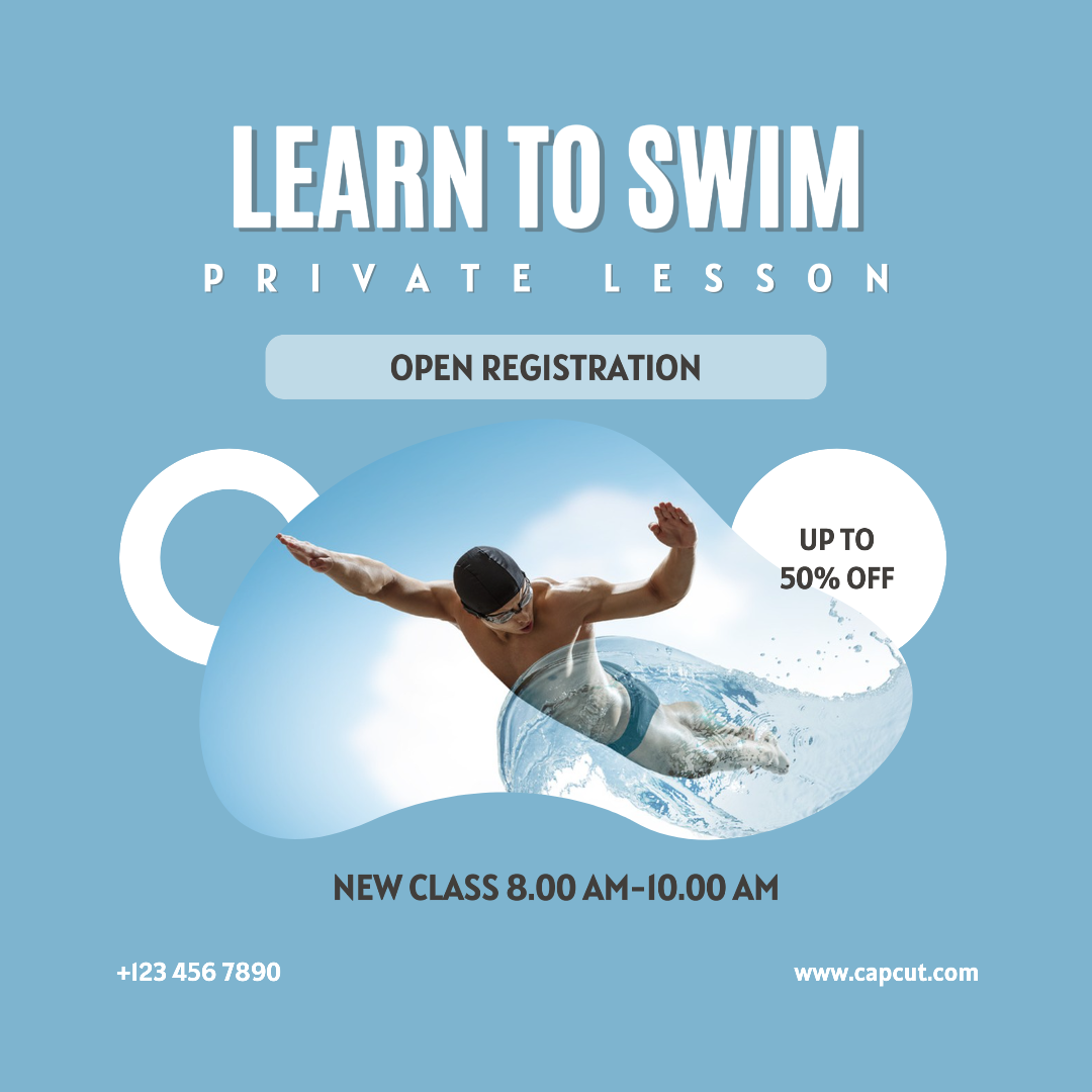 Sport und Match Marketing Poster Schwimmen lernen