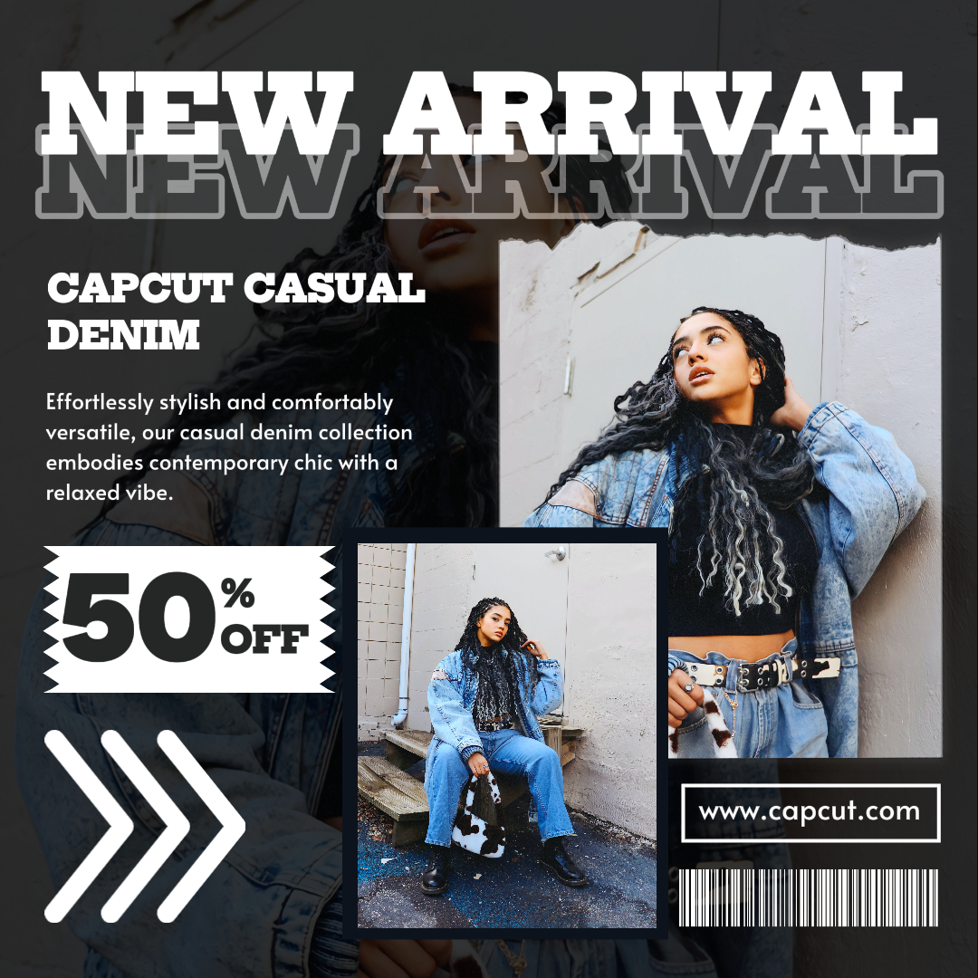 Moda Nueva Llegada Denim Negro Blanco