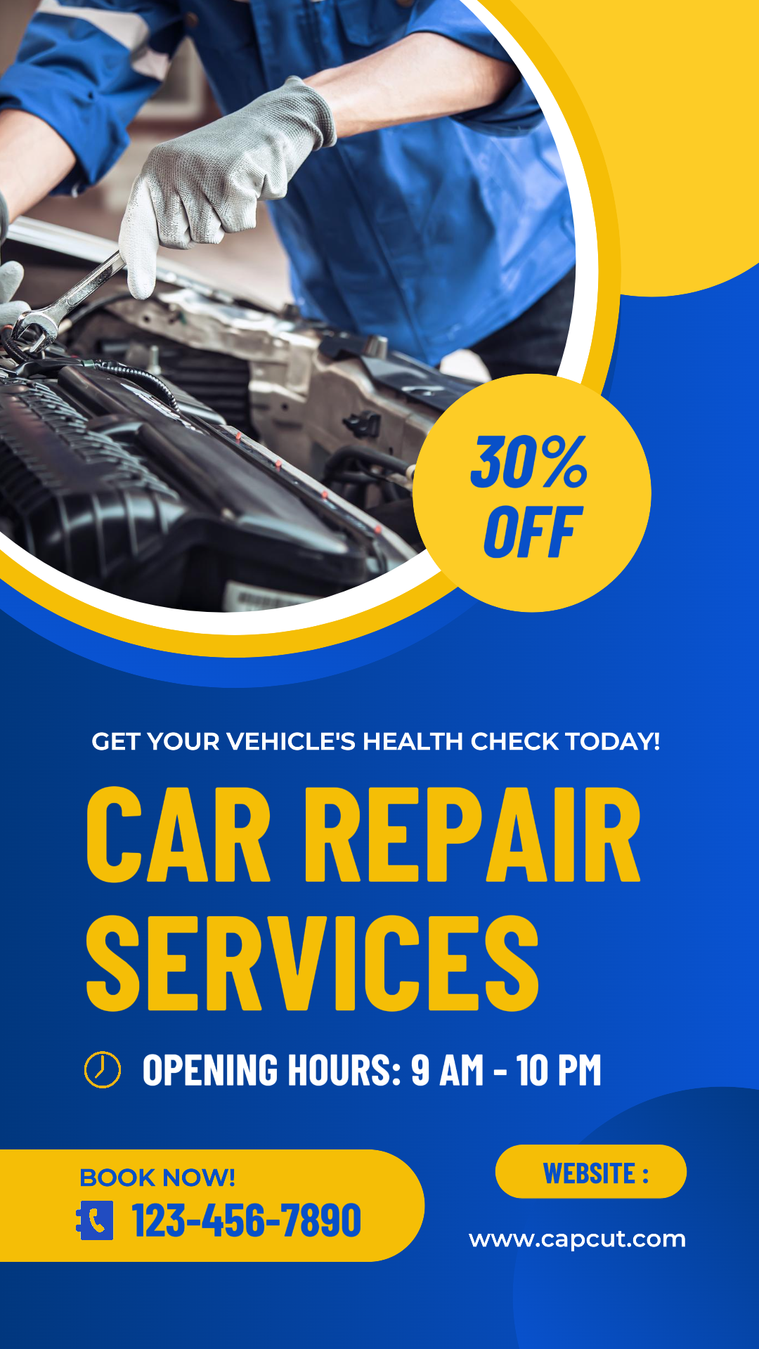 Autoreparaturdienste Marketing Poster IG Story