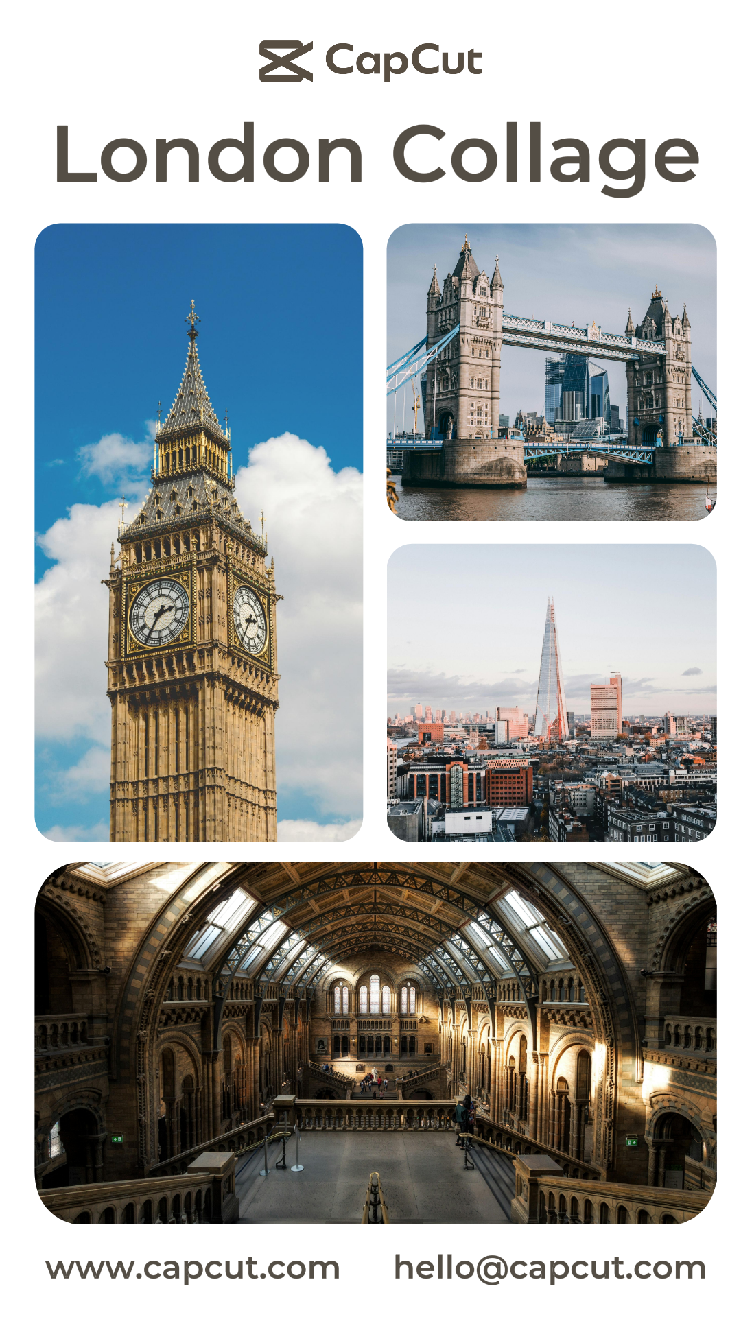 Affiche créative de voyage Instagram London Collage