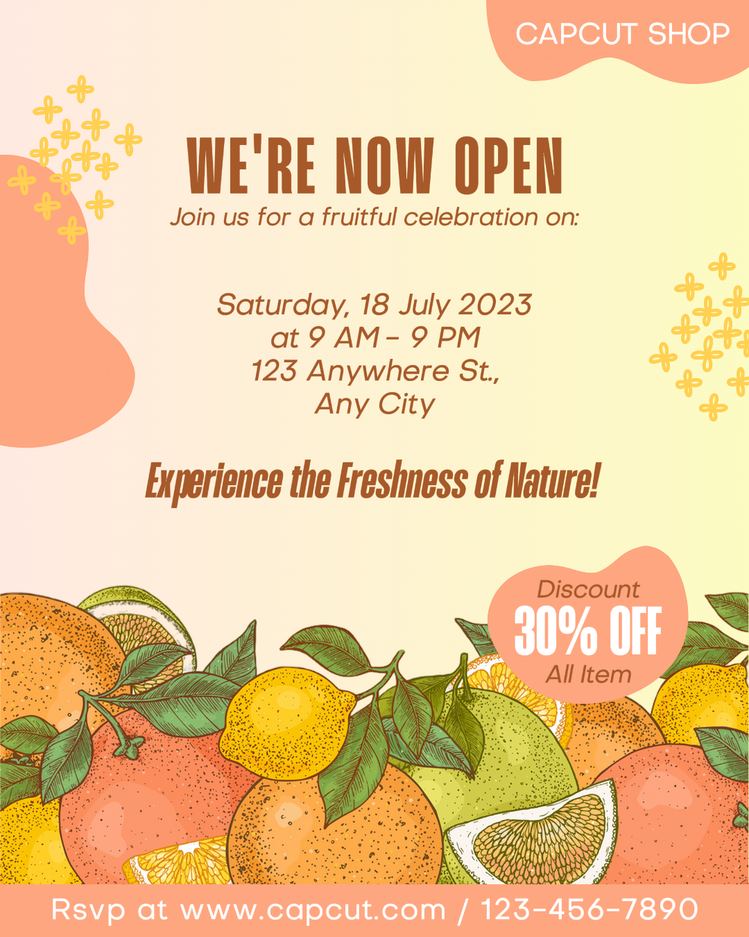 Food Fruit Shop Inauguração Instagram Portrait