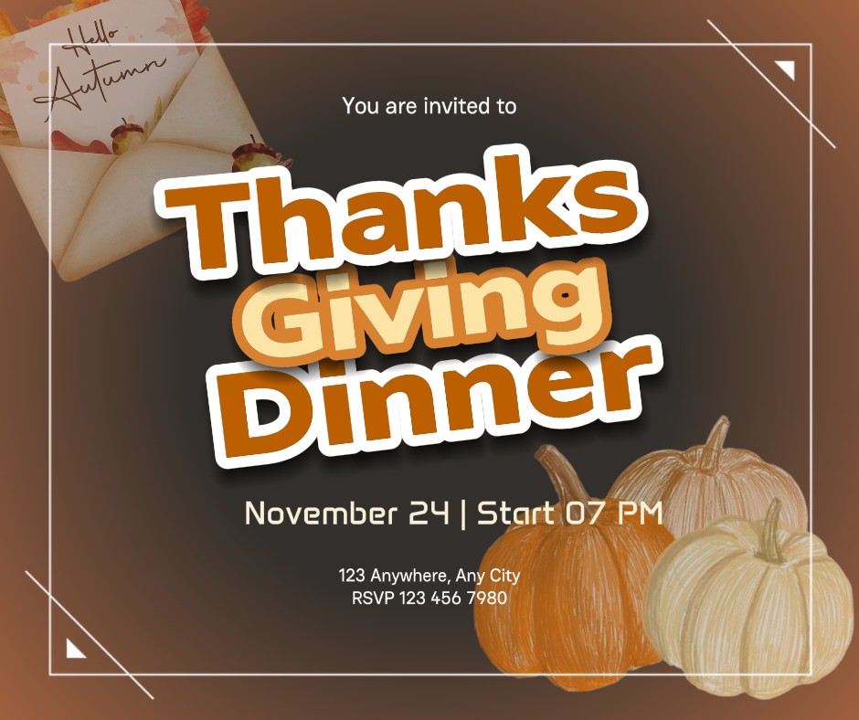 Convite de Ação de Graças Facebook Post
