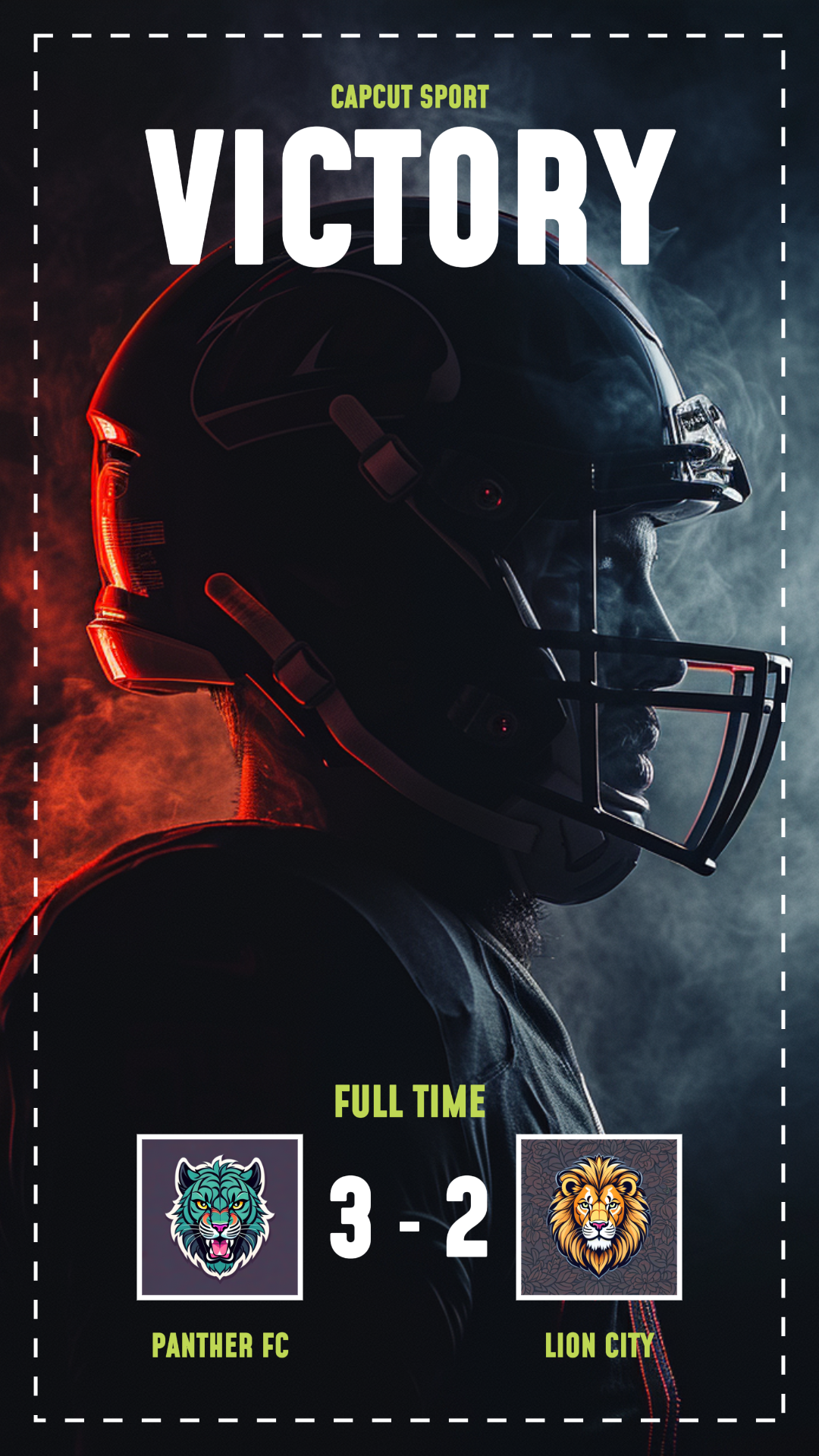 Football Match Result dark tone for Instagram Story