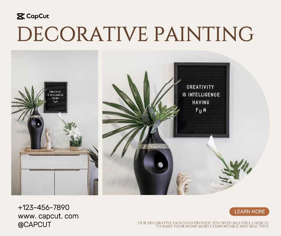 Affichage de peinture domestique et décorative minimaliste