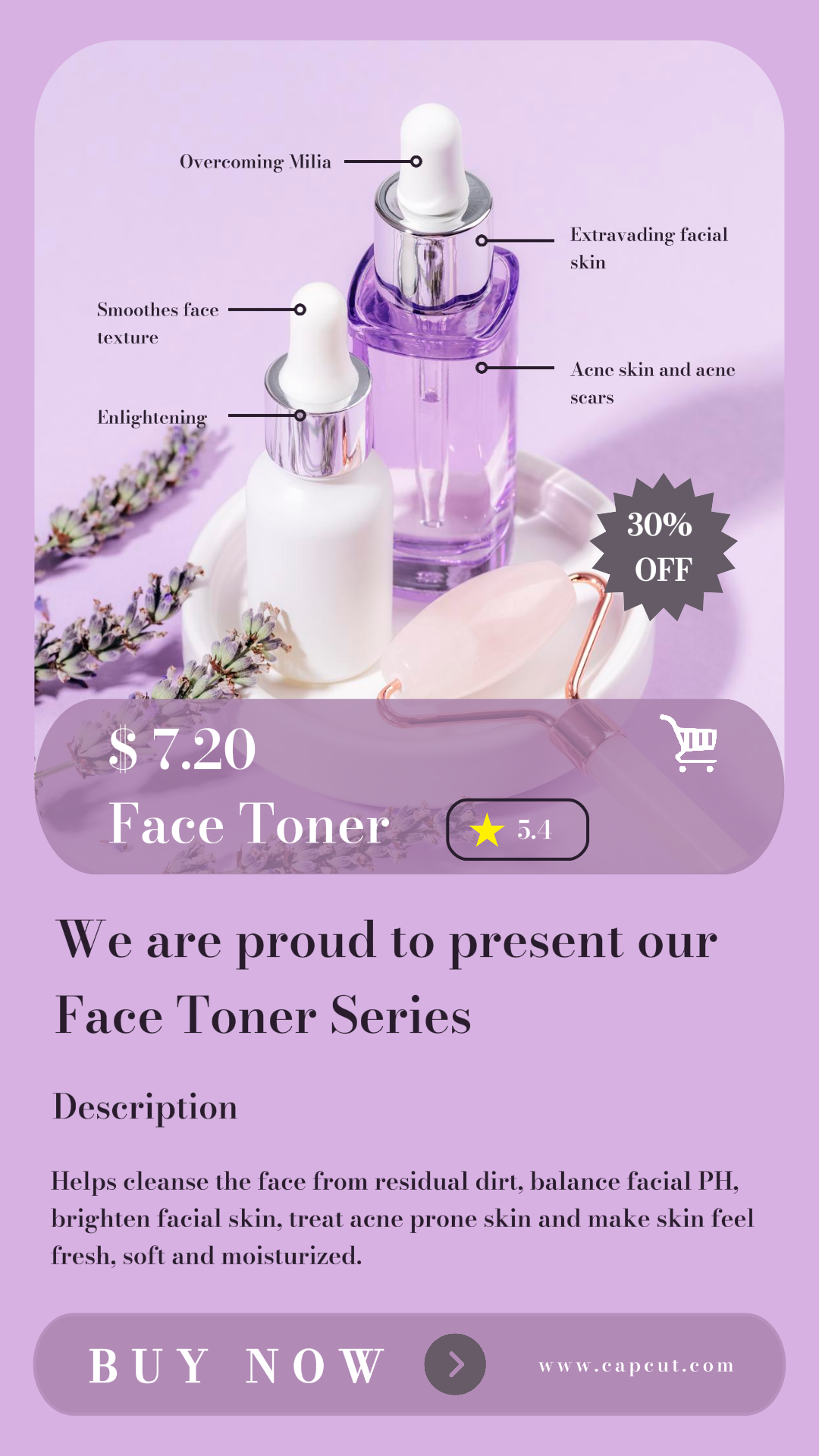 Toner De Rosto História Do Instagram Roxo