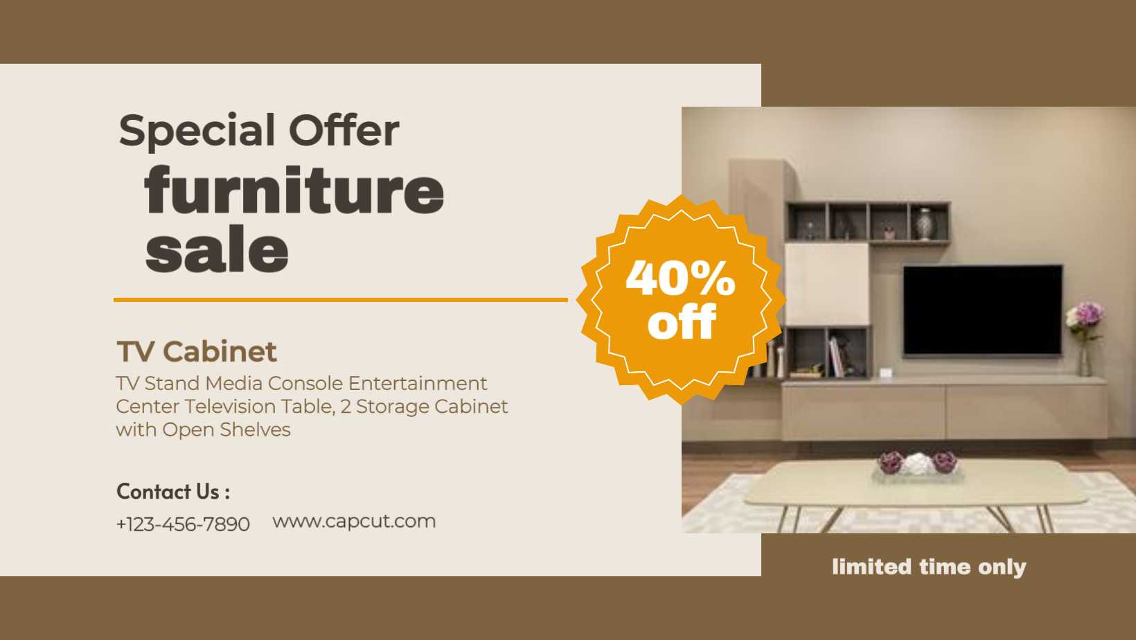 Kabinet TV Furnitur Rumah Tangga Dijual Sampul Facebook