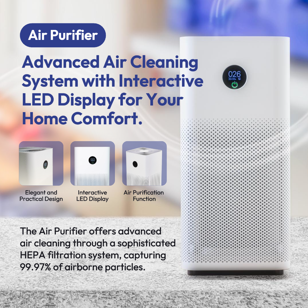 Purificador de aire electrónico de Callout de productos de comercio electrónico