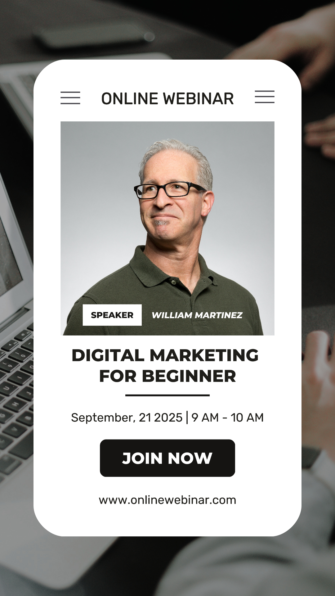 Business Digital Marketing Webinar Instagram Post