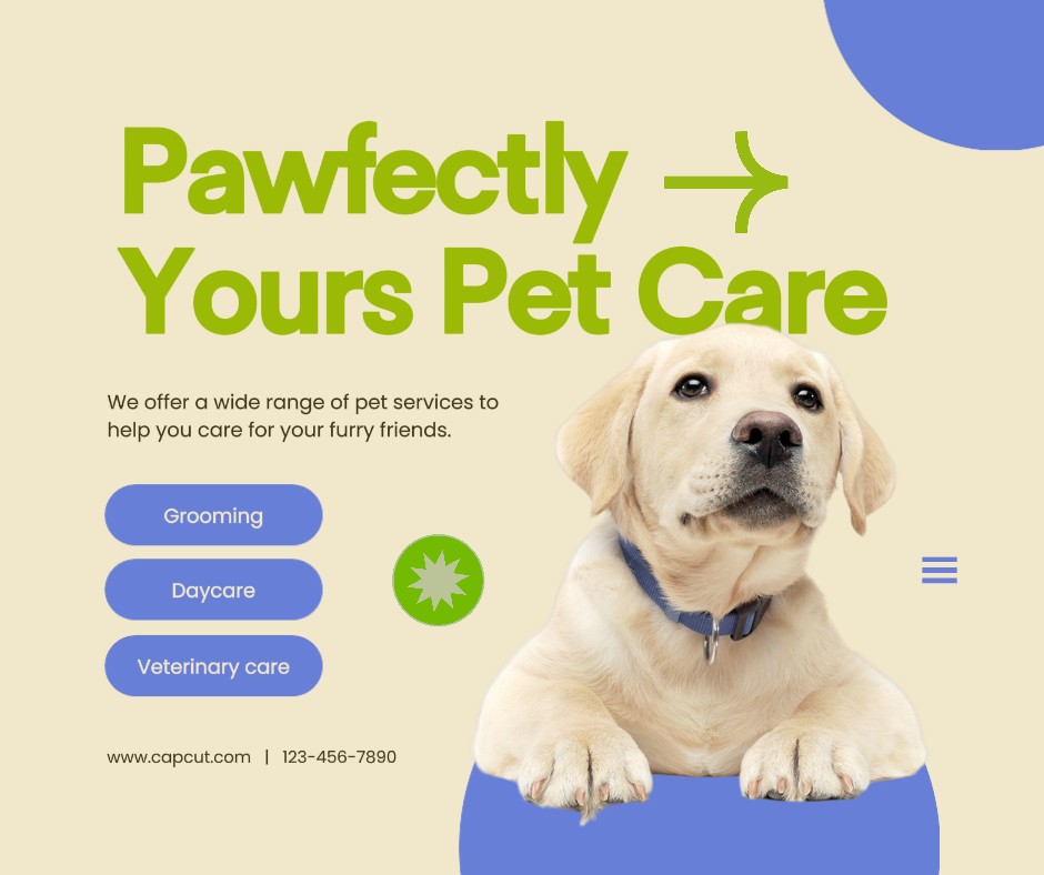 Beige Minimalist Pet Service Facebook Post