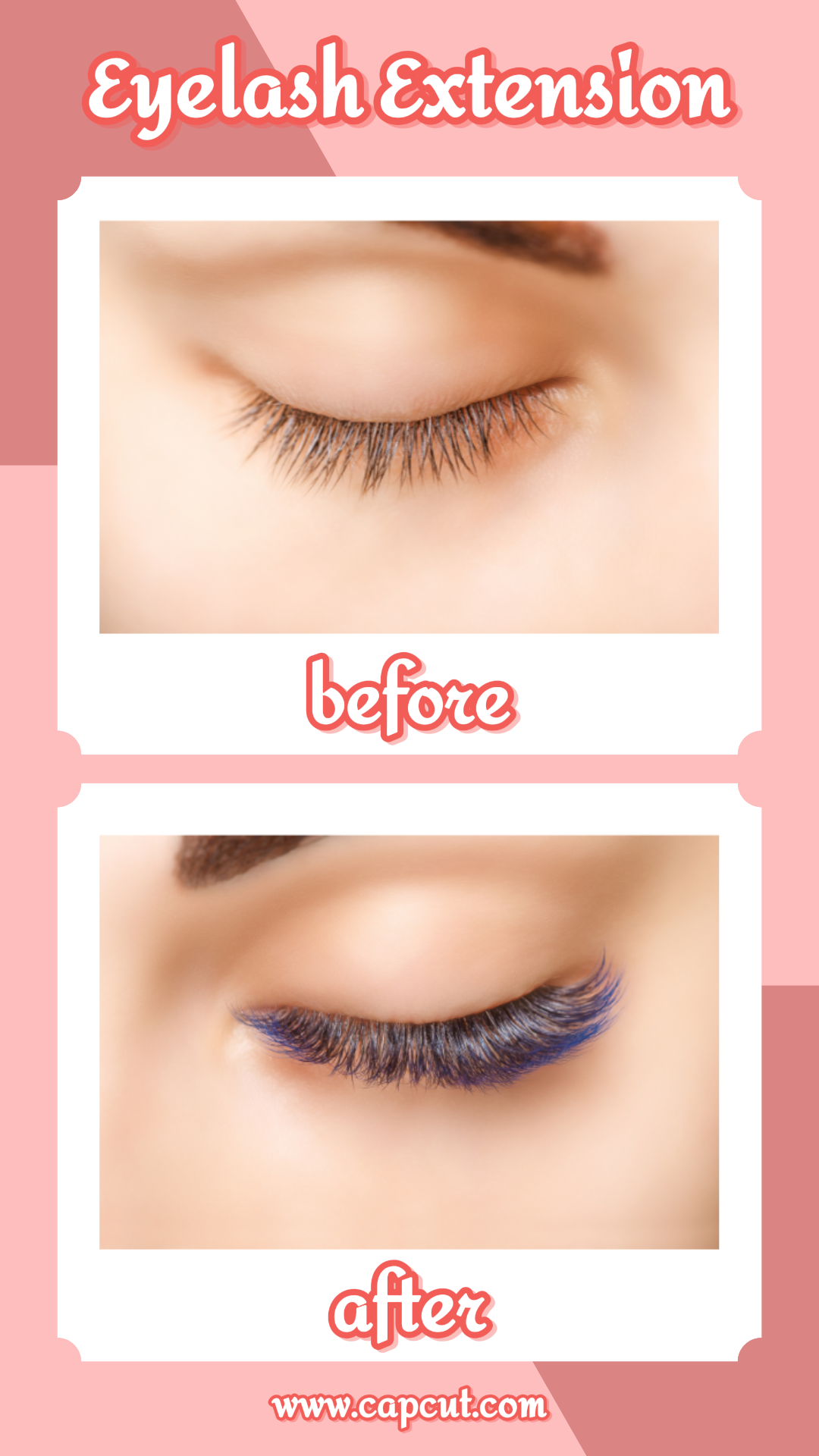 Ekstensi bulu mata sebelum dan sesudah