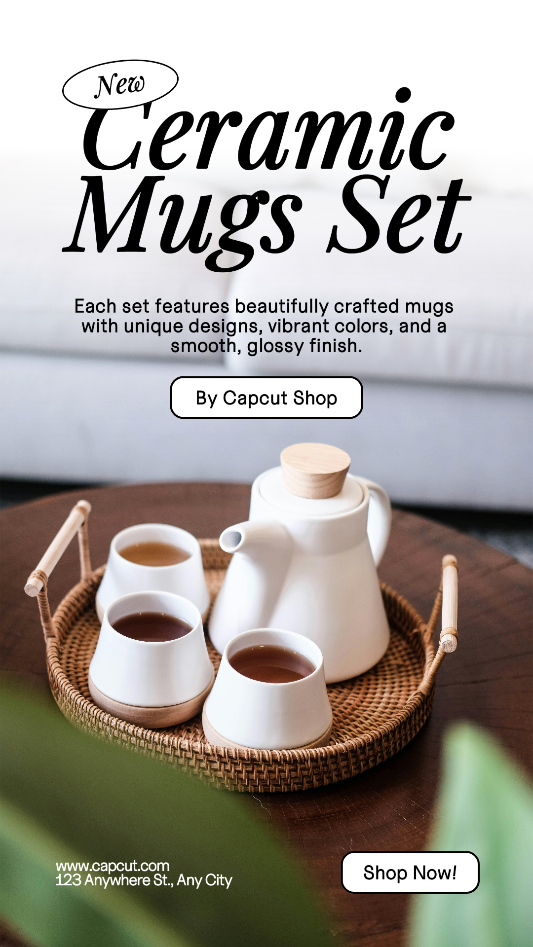 Household - Marketing Poster New Ceramic Mugs Instagram Story White