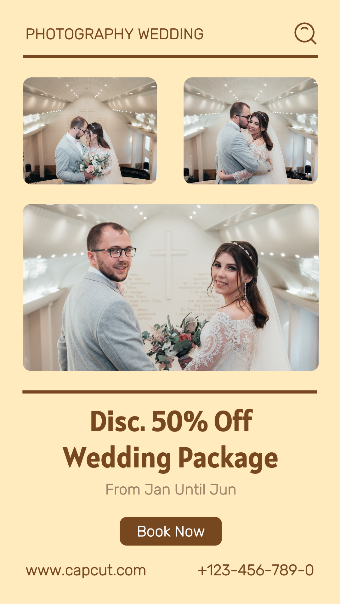 Marketing Poster Life Services Promotion Wedding Photography Theme Soft Brown