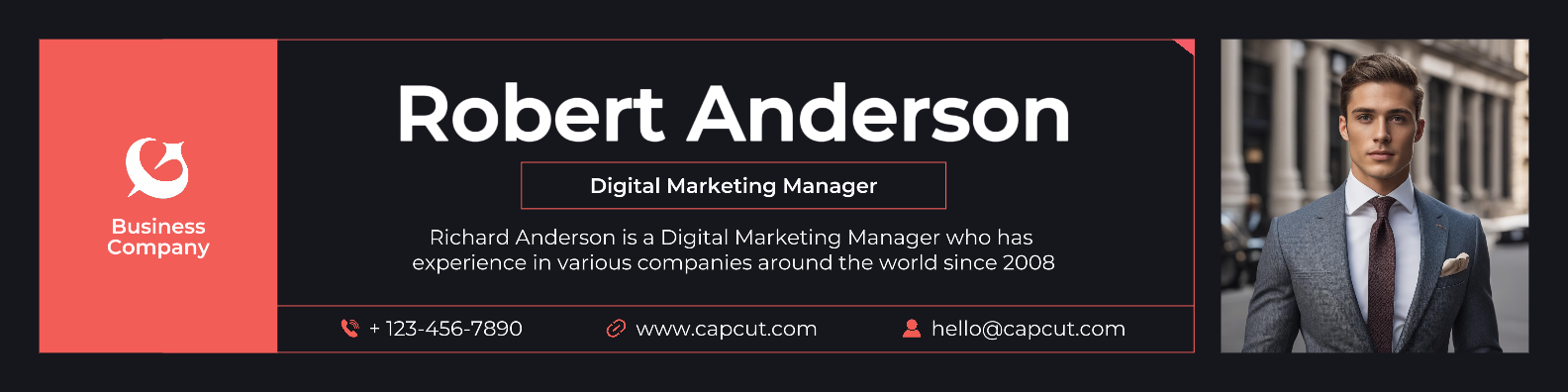 Preto Vermelho Perfil Pessoal Corporativo Moderno LinkedIn Banner