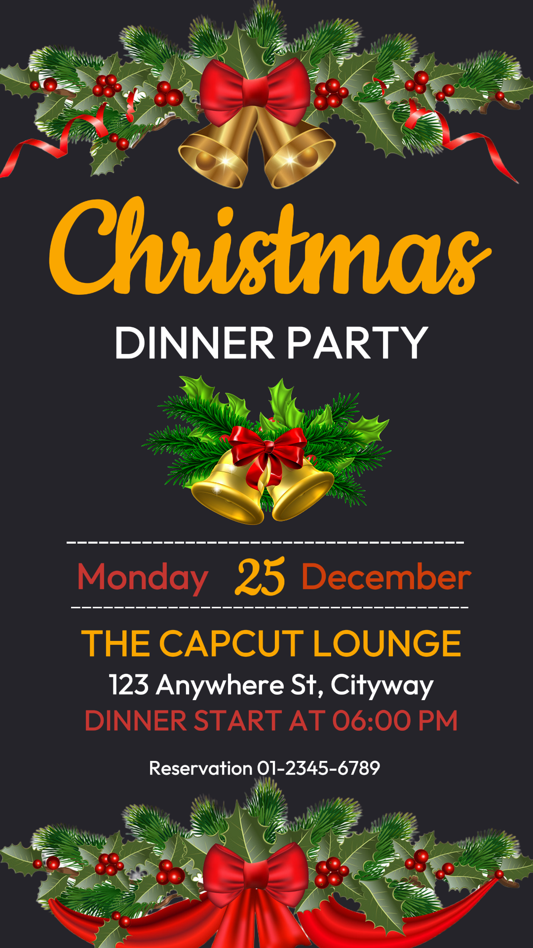 크리스마스 디너 파티 초대 인스타 스토리