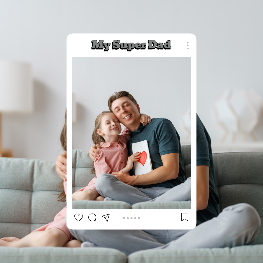 Father's day creative poster instagram post grey style