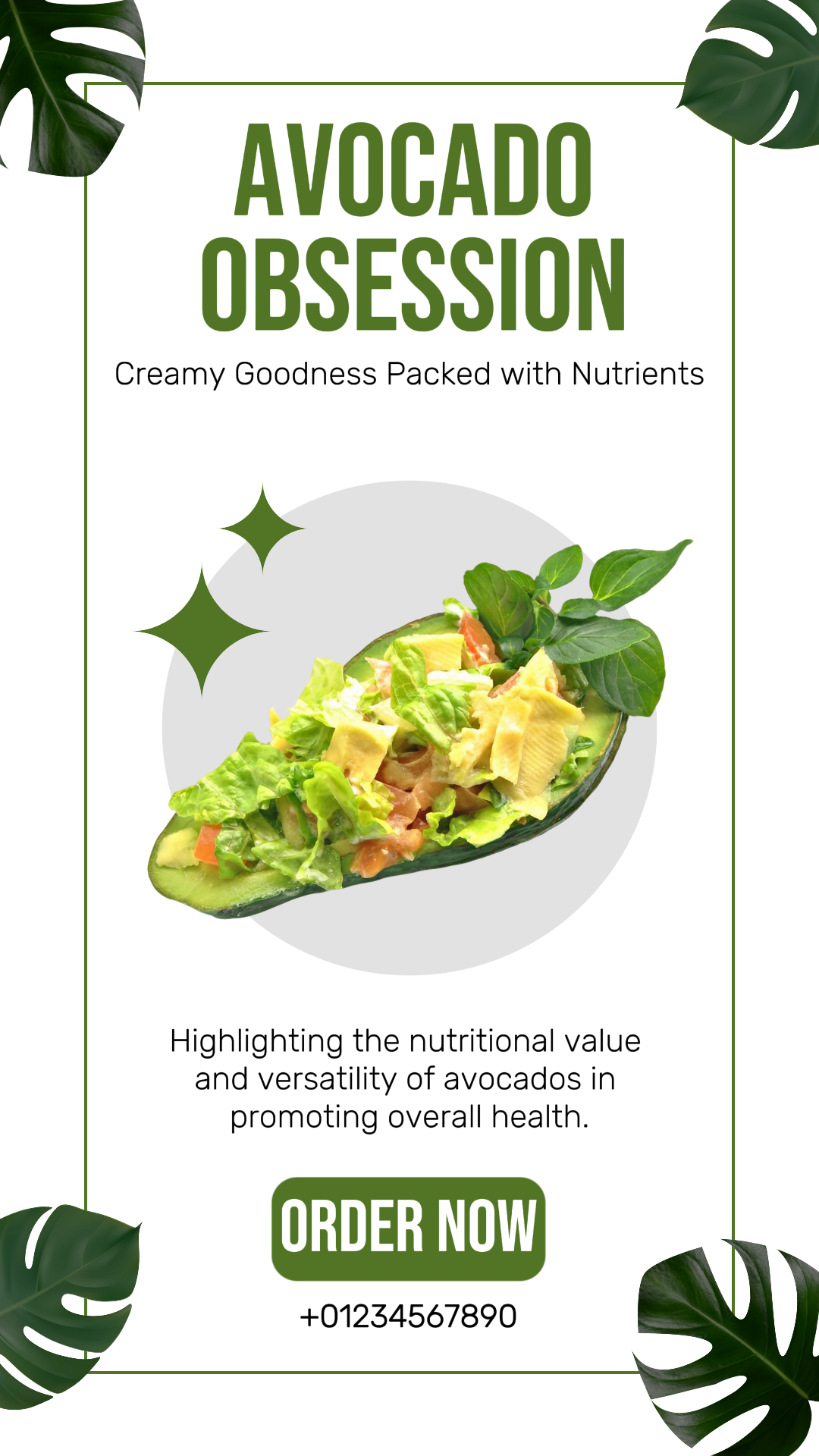 Foods and Beverages Marketing Poster Avocado Obsession