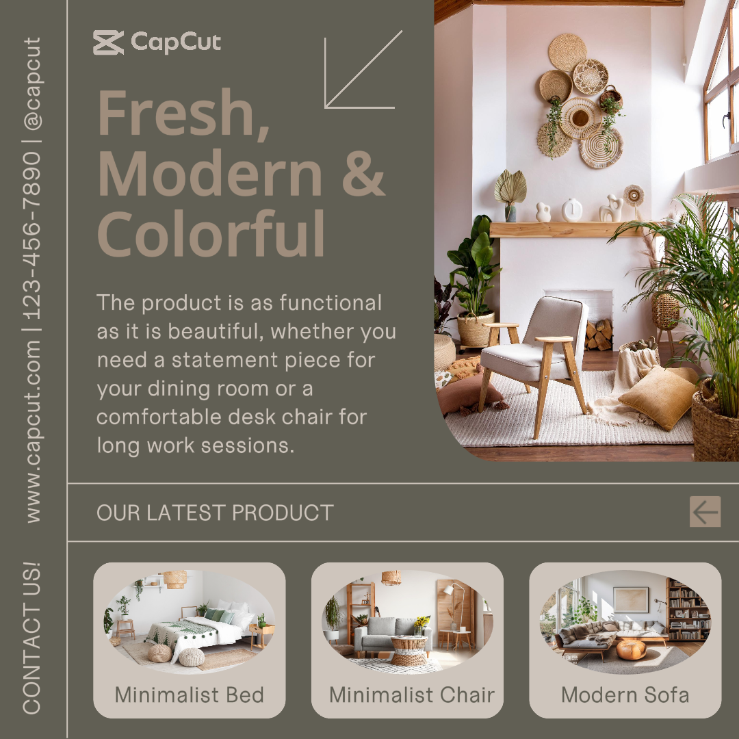 Pôster de Marketing Doméstico Casa Promoção Interior Instagram Post Minimalista