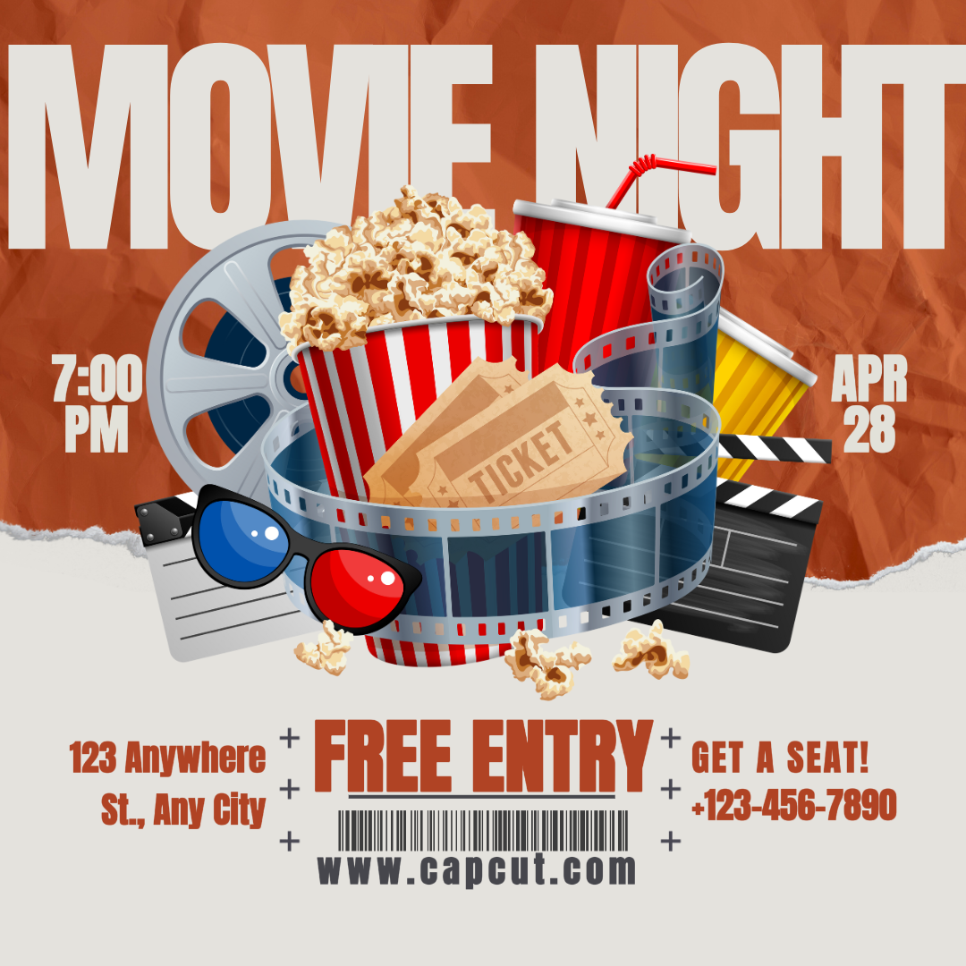 Entertainment Marketing Poster Instagram Post Movie Night
